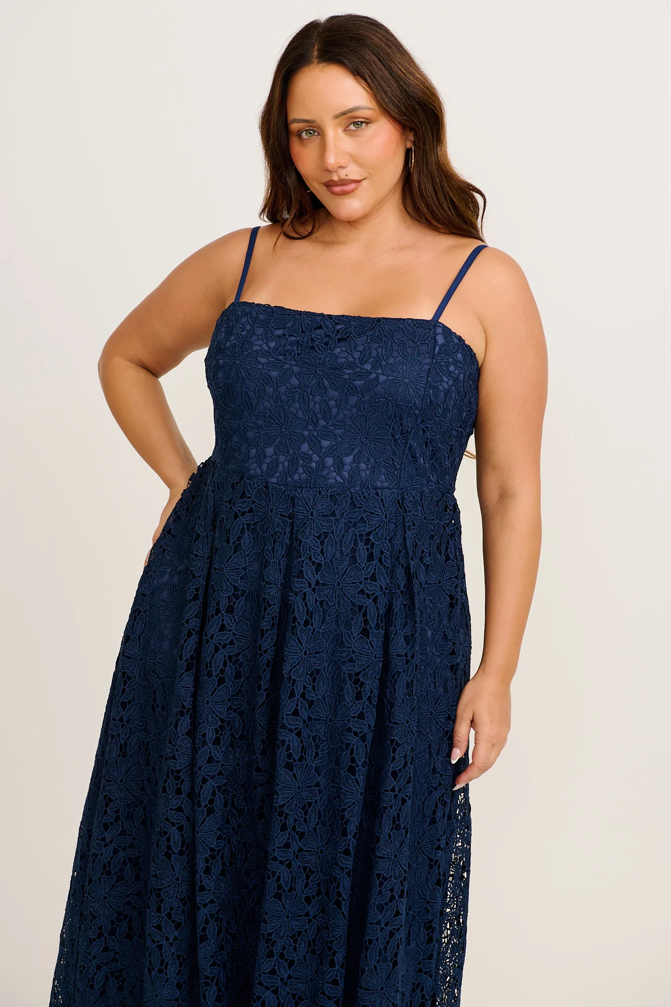 Something Special Maxi Lace Dress in Navy - Image 6