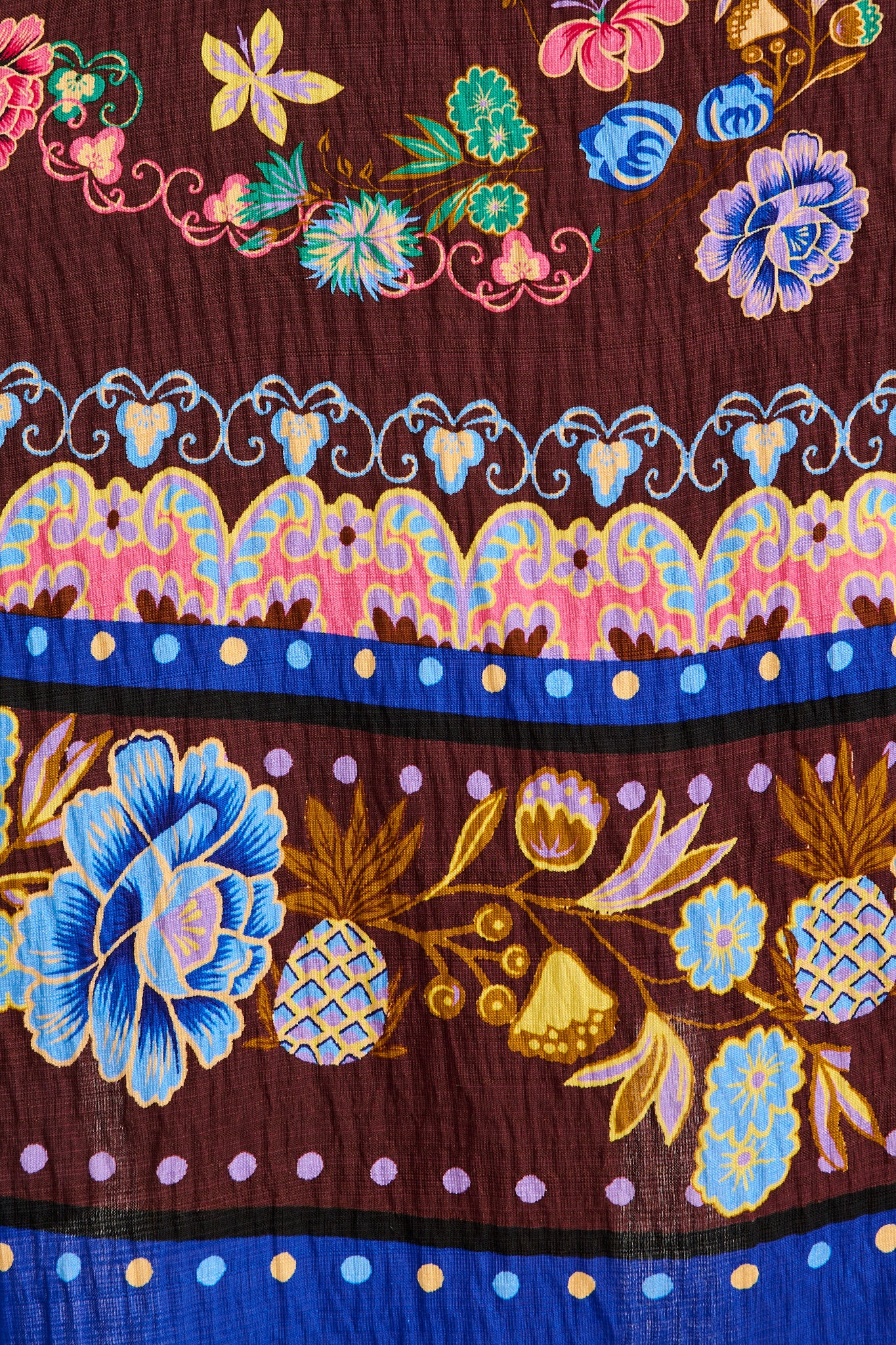 Spirit Shirt Dress in Chocolate Multi Floral Print Linen Blend - Image 6