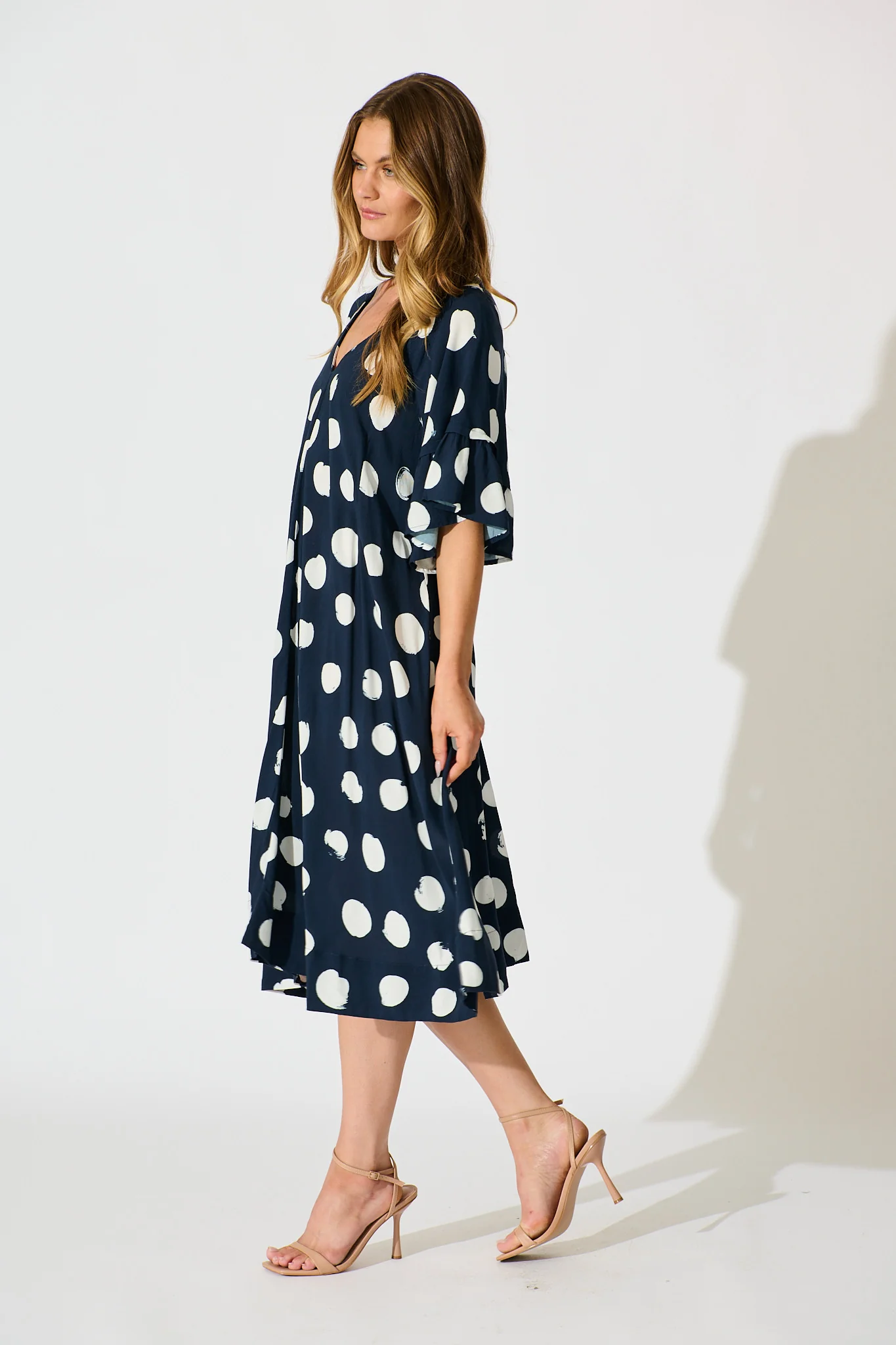 Spot On Dress in Navy with White Spot - Image 3
