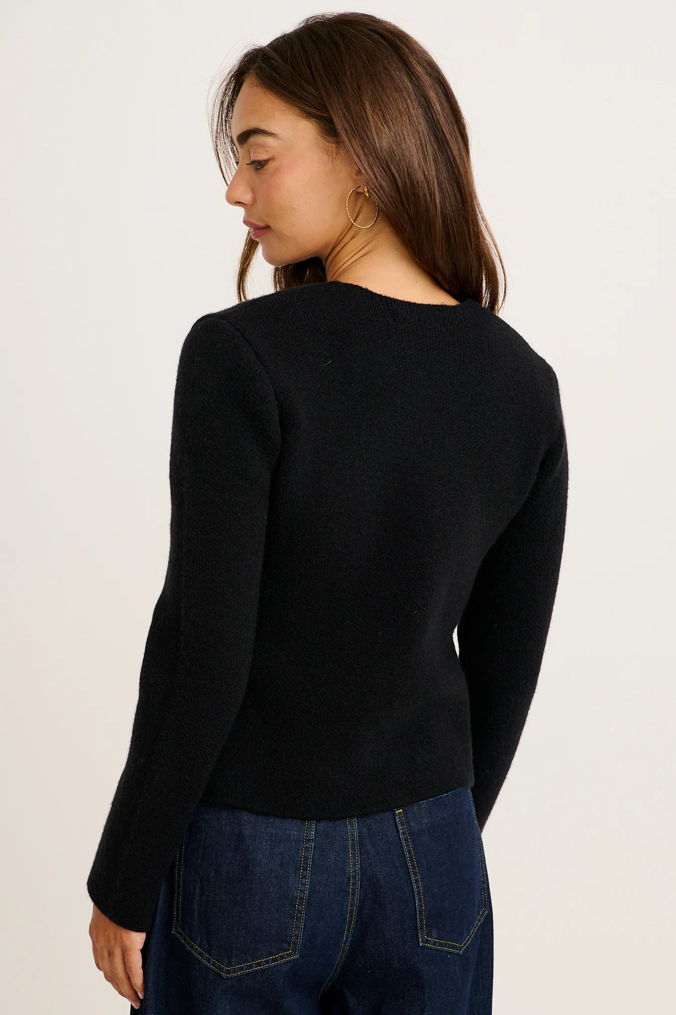 Standout Knit Cardigan in Black - Image 3