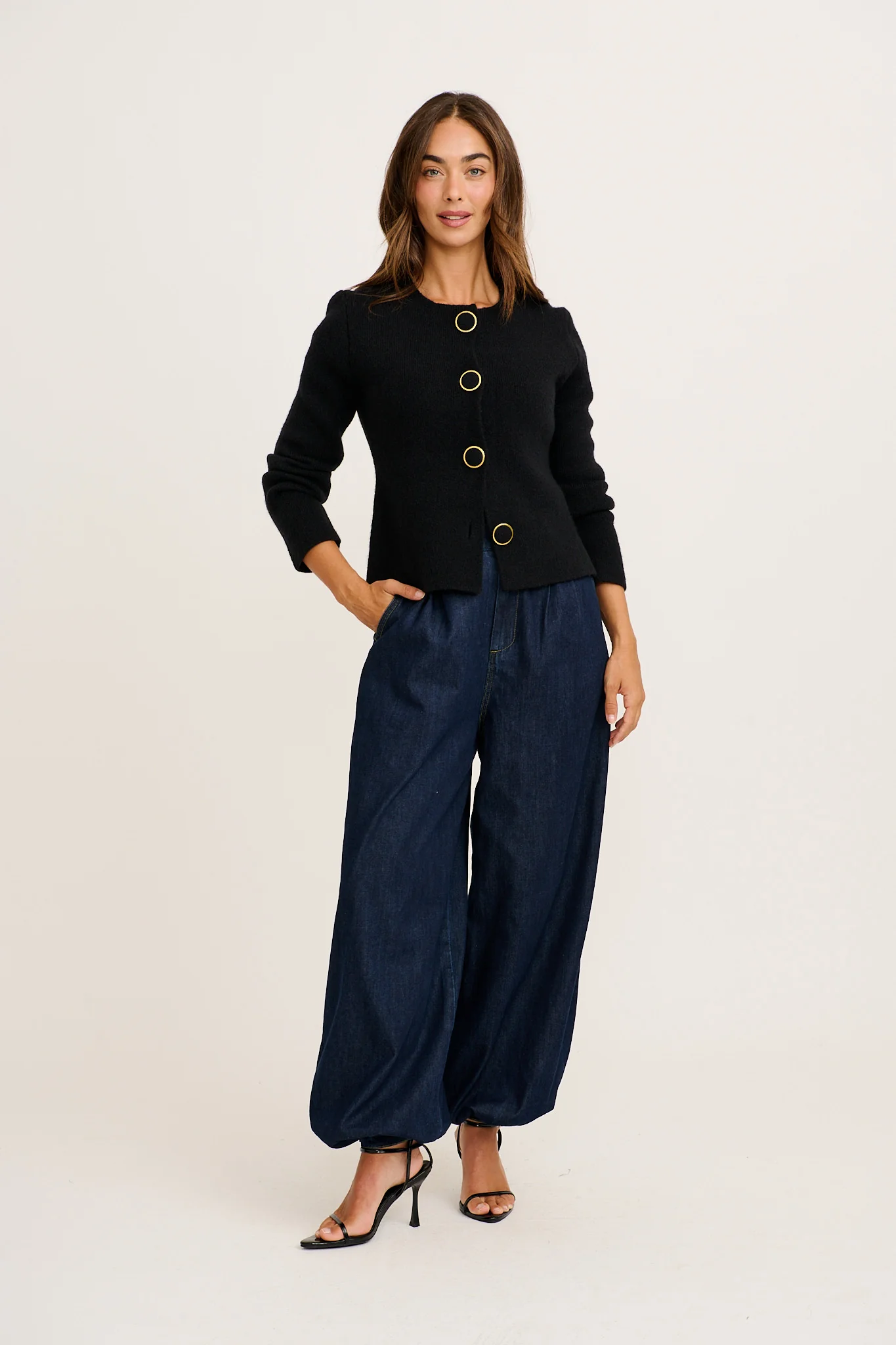 Standout Knit Cardigan in Black - Image 4