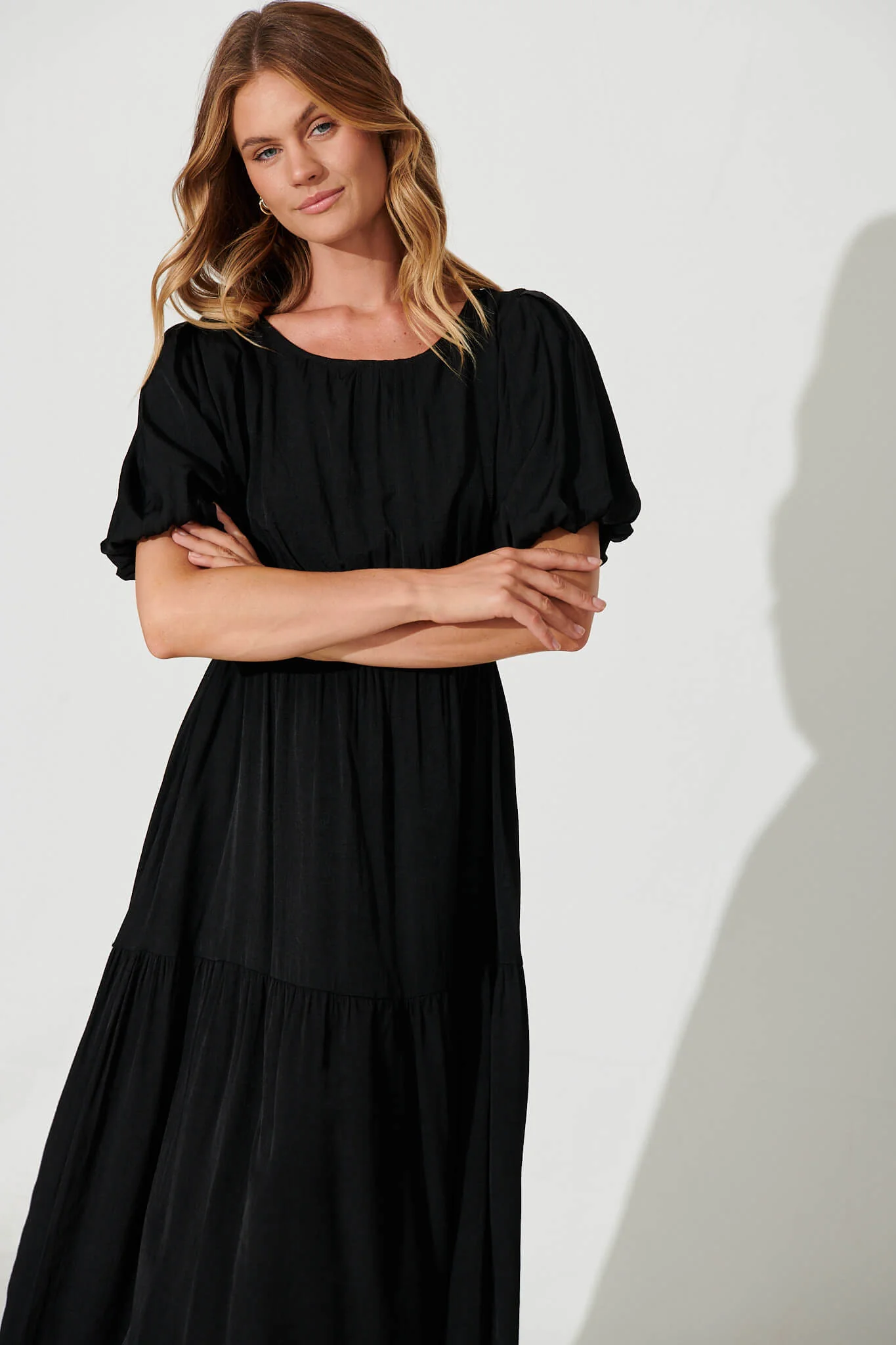 Stargazer Midi Dress In Black - Image 2