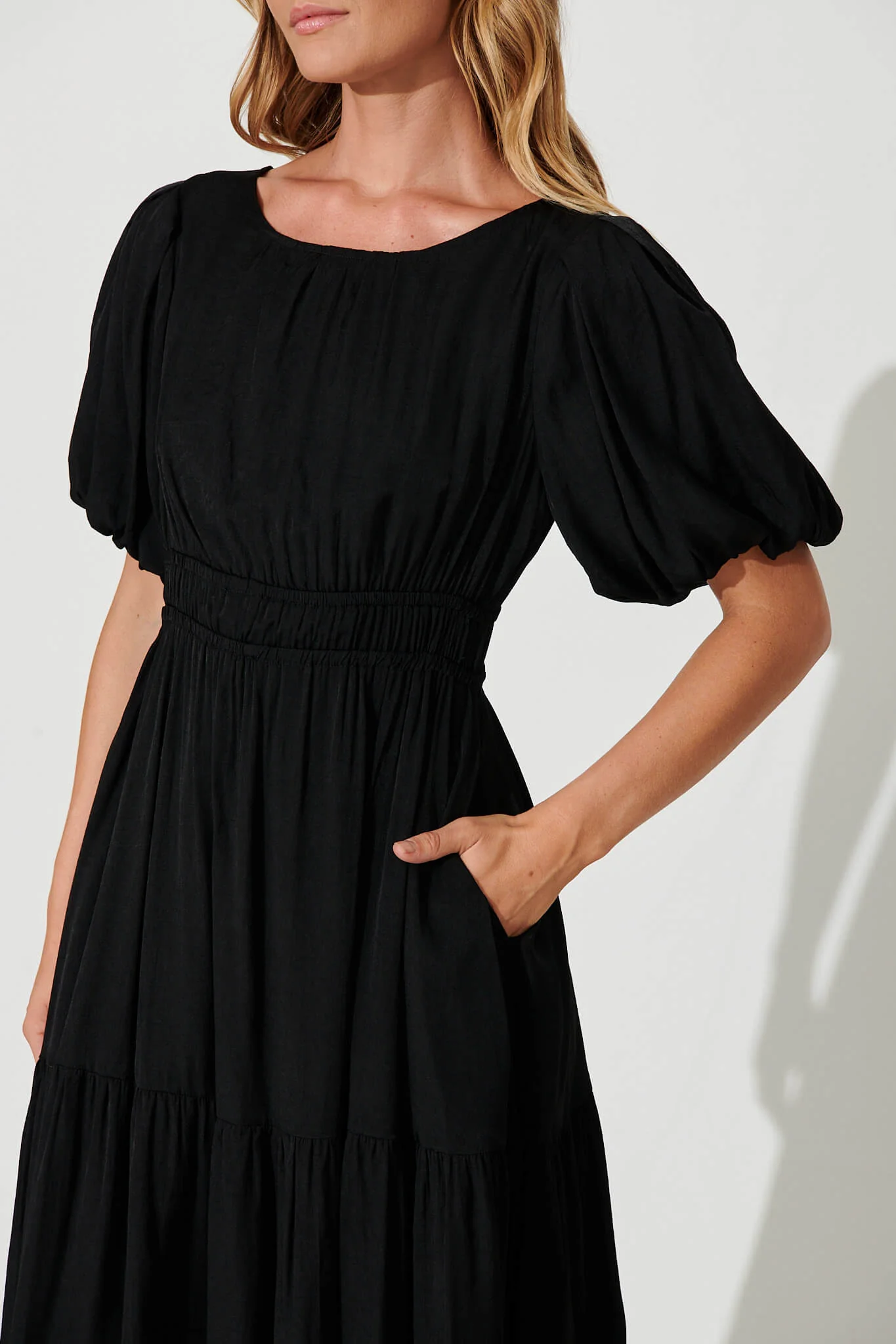Stargazer Midi Dress In Black - Image 5