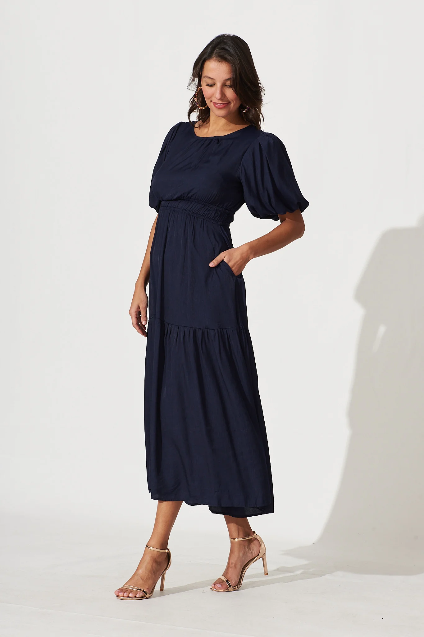 Stargazer Midi Dress In Navy - Image 3