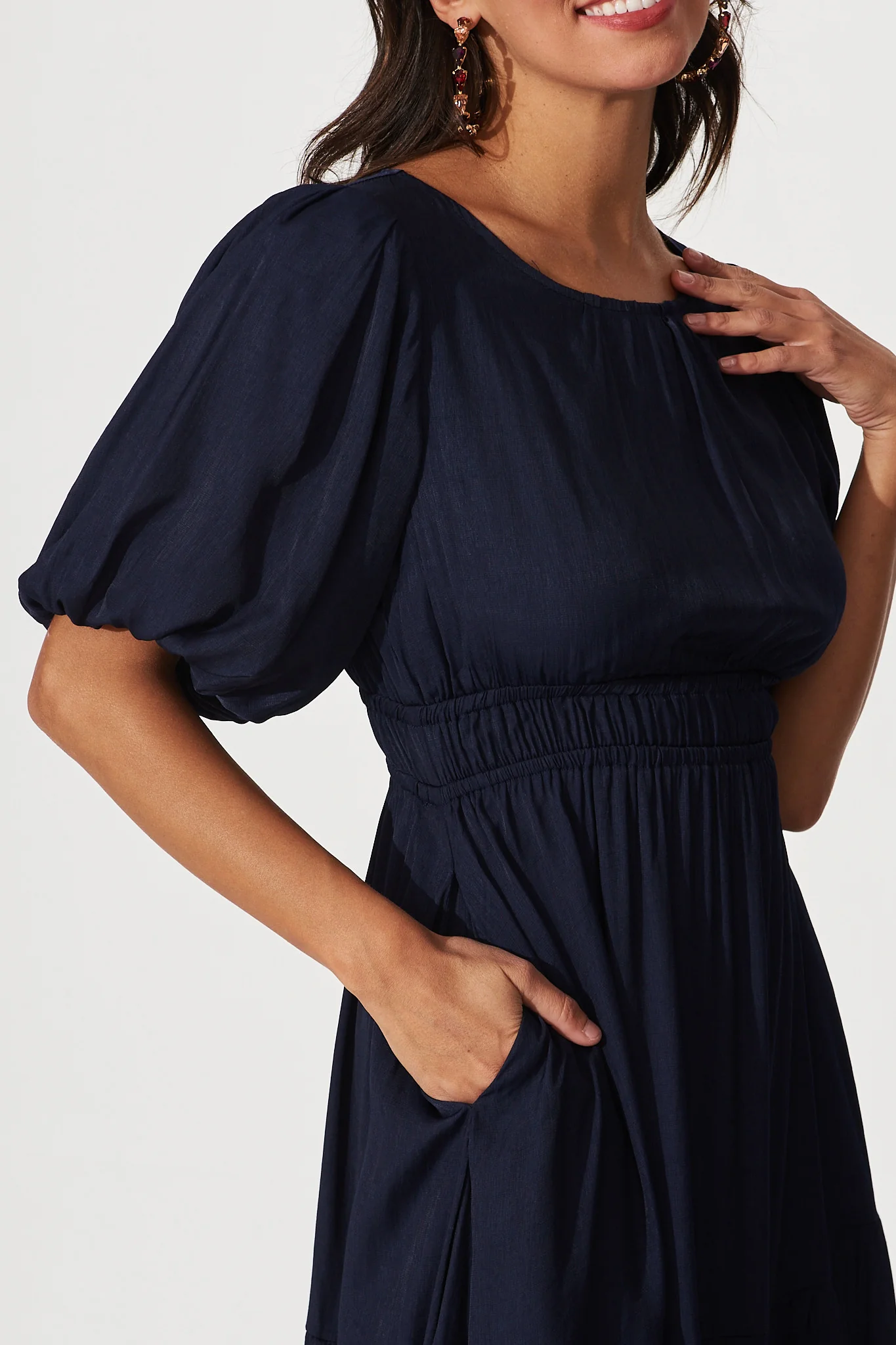 Stargazer Midi Dress In Navy - Image 5