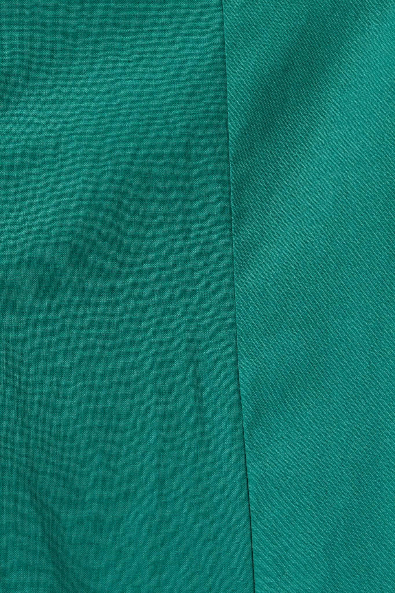 Starlit Midi Shirt Dress in Green Cotton - Image 6