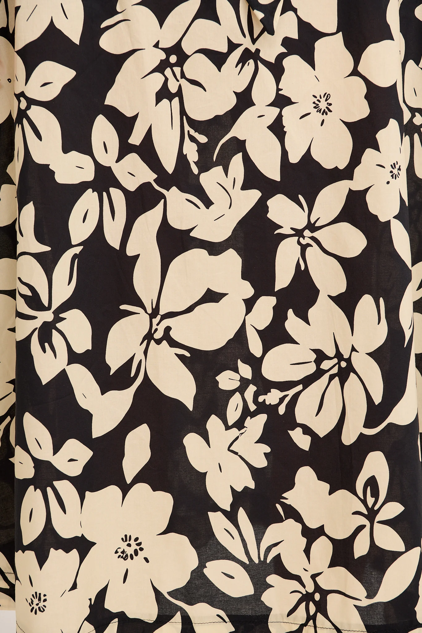 Statement Maxi Skirt in Cream with Black Floral Cotton - Image 6