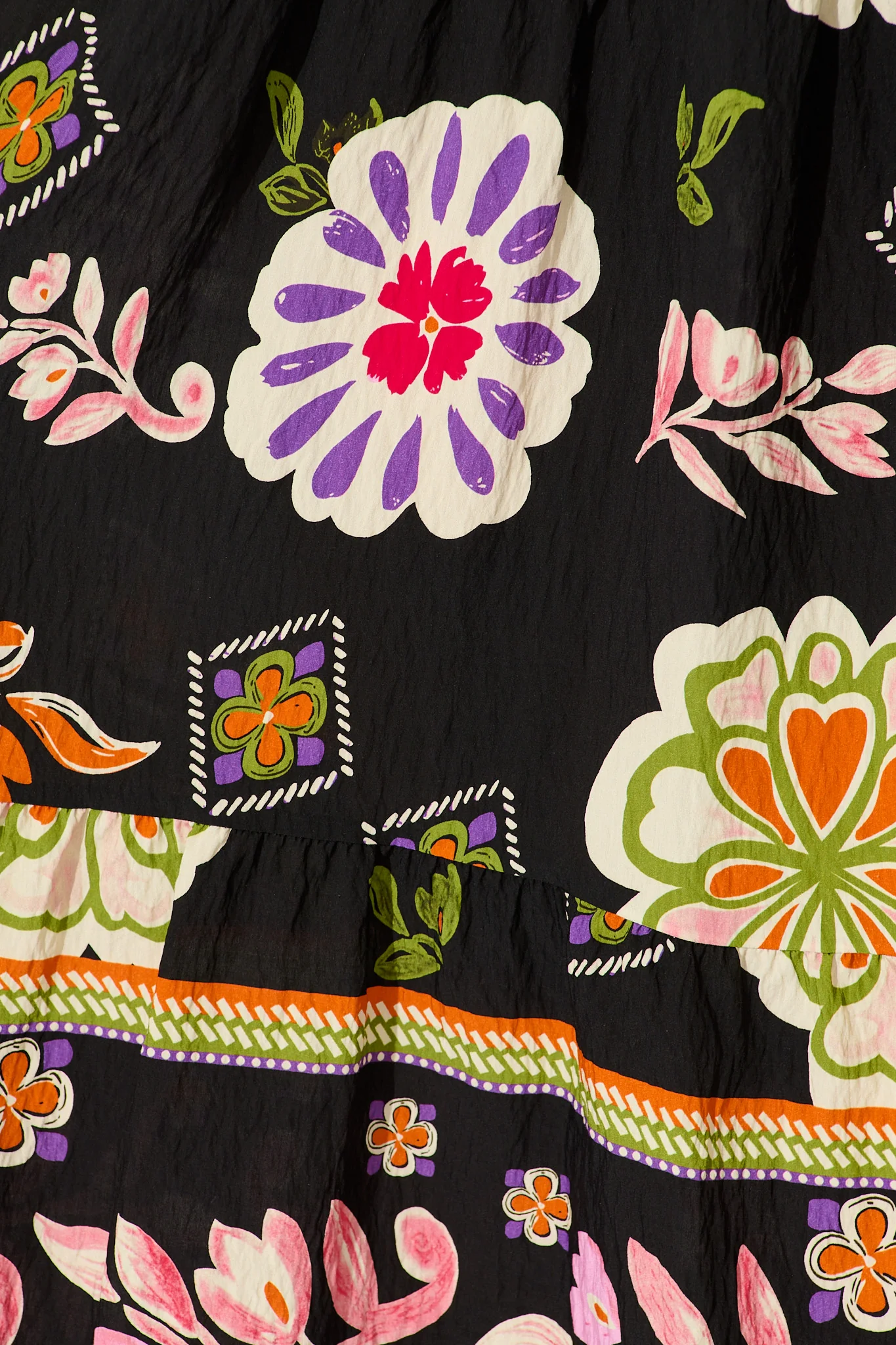 Steele Midi Dress in Black with Multi Floral Print - Image 6