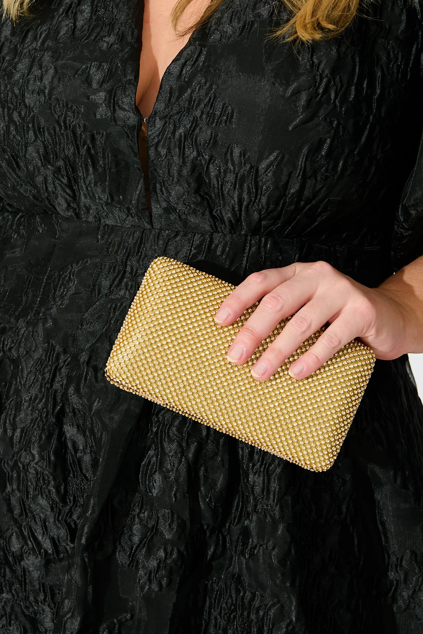 Stella Evening Clutch in Gold Crystal Mesh - Image 2
