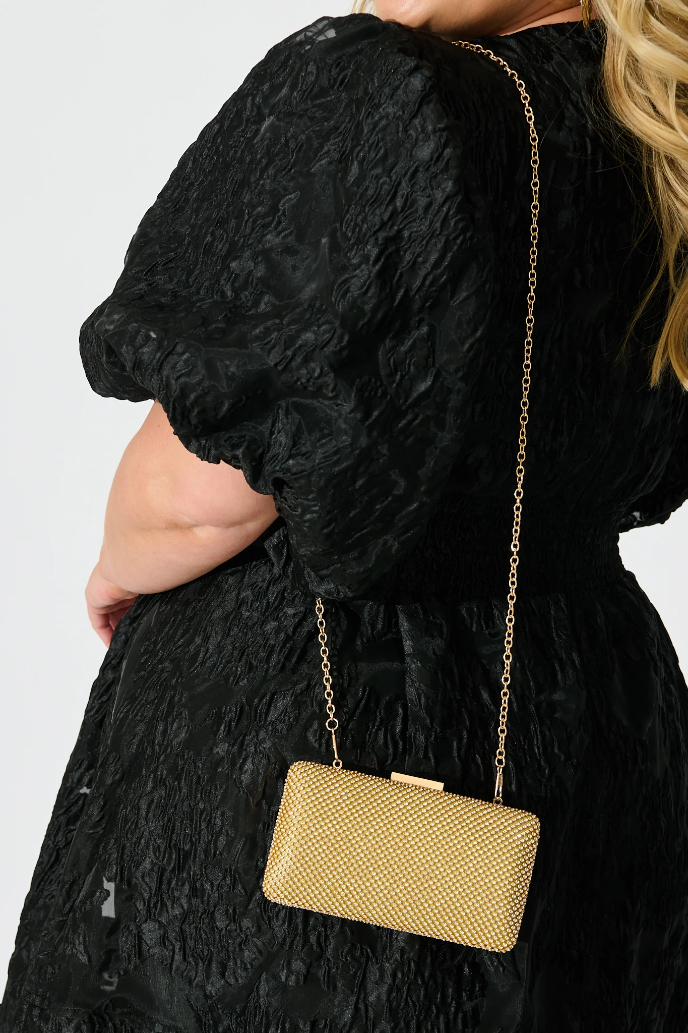 Stella Evening Clutch in Gold Crystal Mesh - Image 3