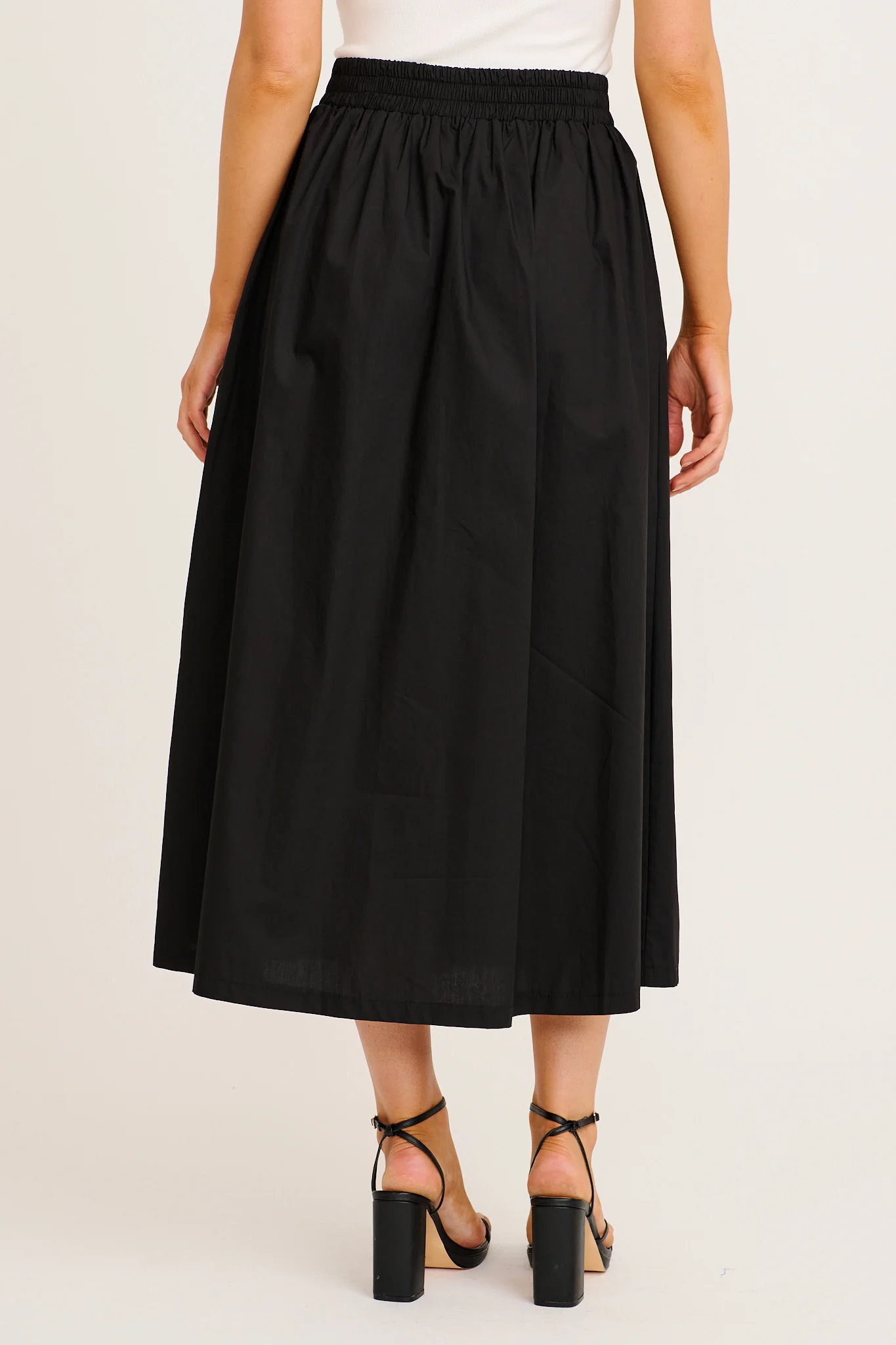 Stylish Structure Maxi Skirt in Black Cotton - Image 3