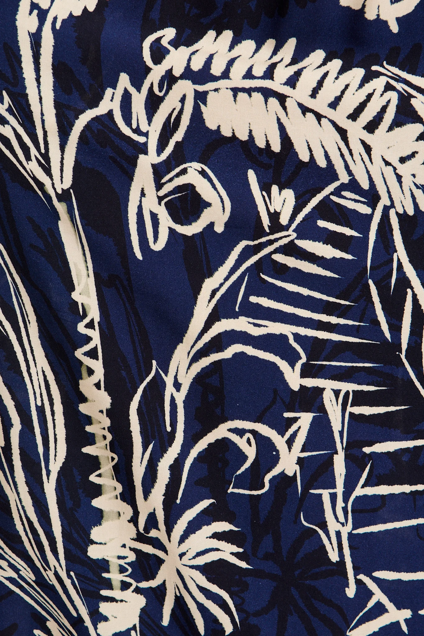 Stylish World Maxi Shirt Dress in Navy with Cream print - Image 6