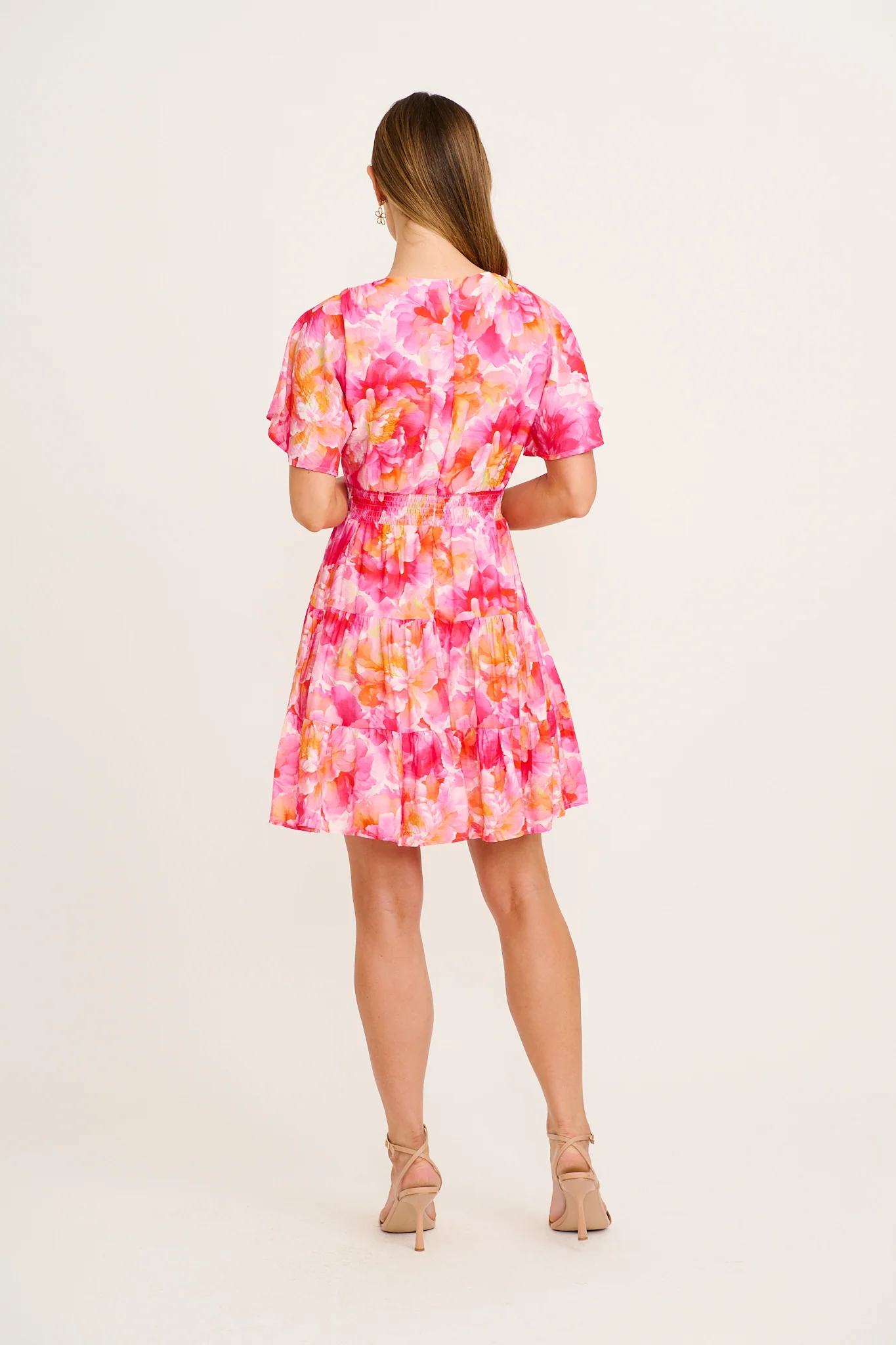 Subtle Statement Dress in Multi Pink Floral - Image 4