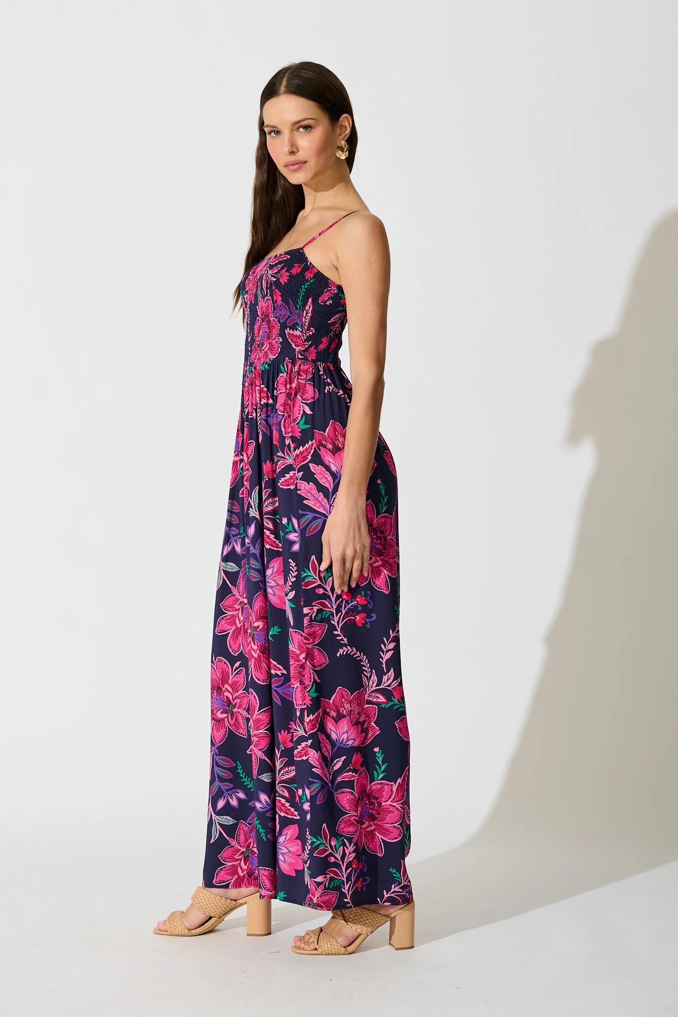 Sumire Jumpsuit in Navy with Pink Floral - Image 7