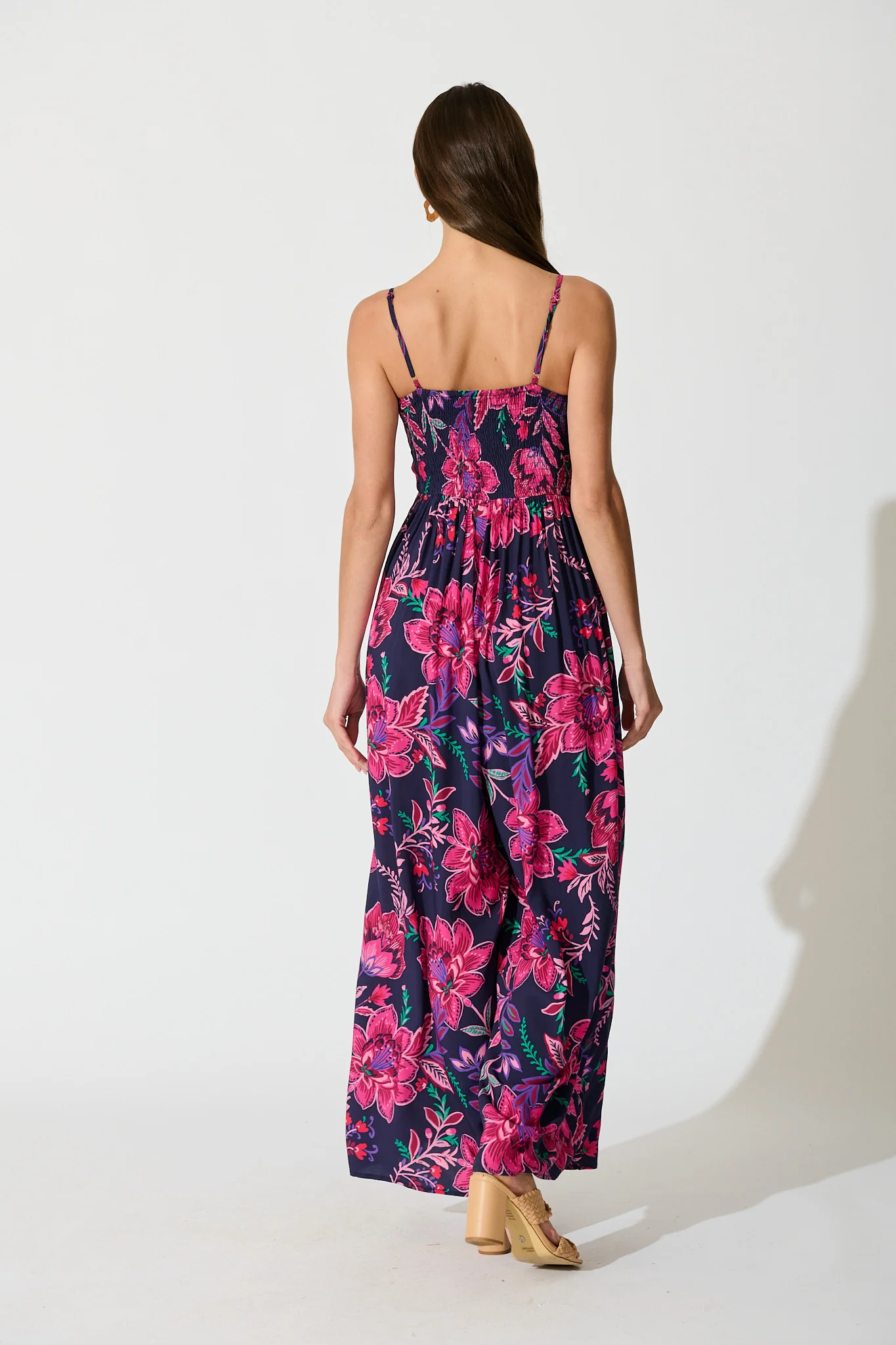 Sumire Jumpsuit in Navy with Pink Floral - Image 8