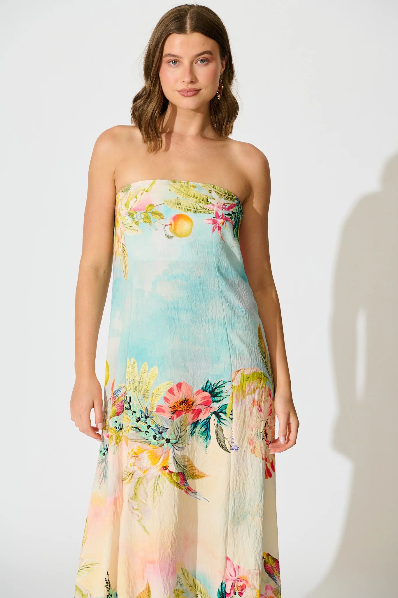 Summer Sky Maxi Dress in Multi Tropical Floral Print - Image 6