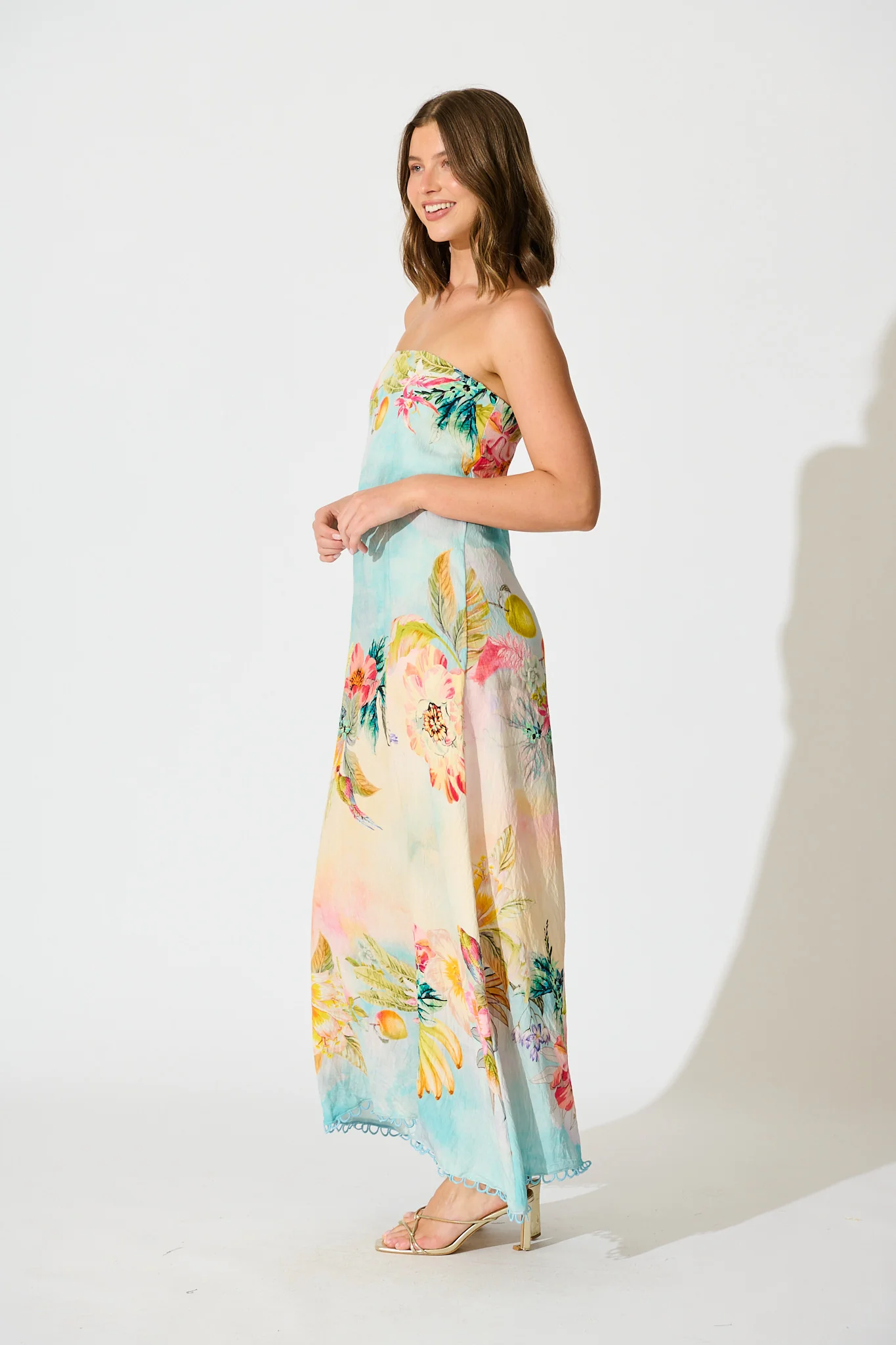 Summer Sky Maxi Dress in Multi Tropical Floral Print - Image 7