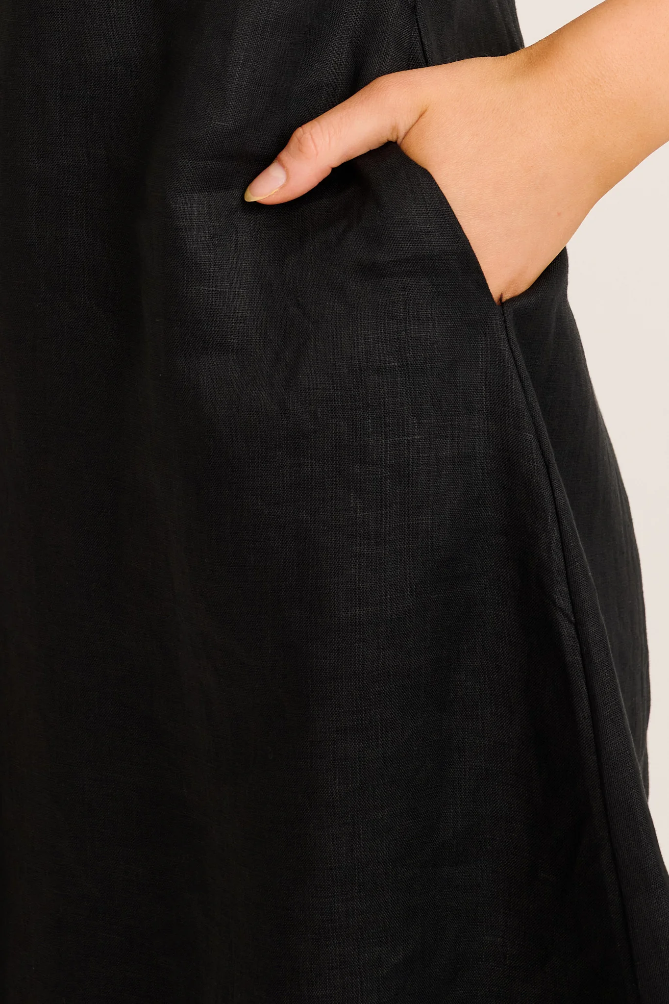 Summer Whisper Dress in Black Linen - Image 5
