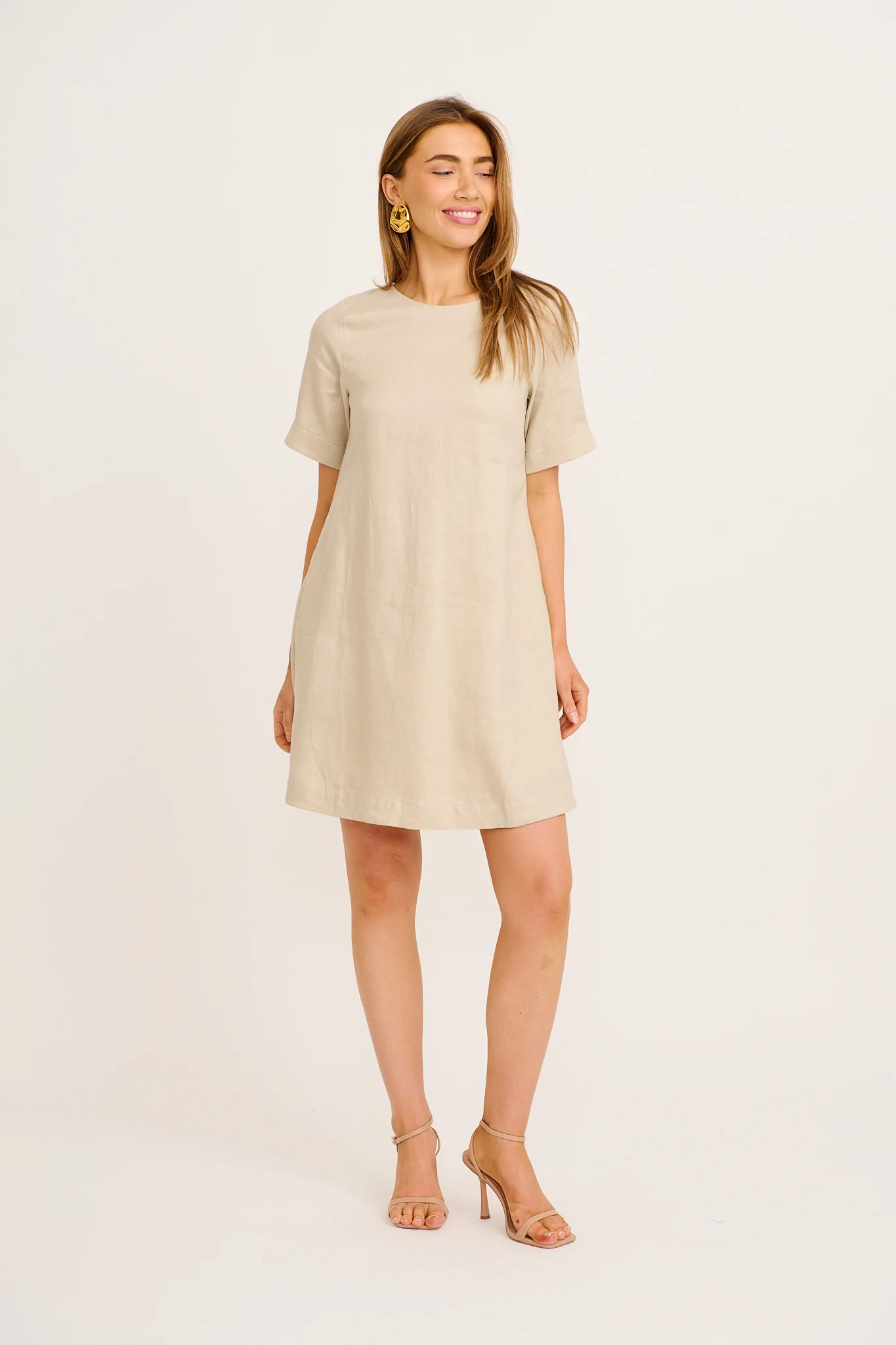 Summer Whisper Dress in Stone Linen