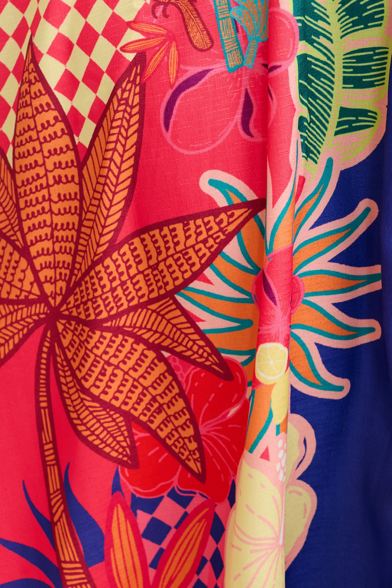 Sunbeam Maxi Shirt Dress in Blue with Multi Print Linen Blend - Image 15