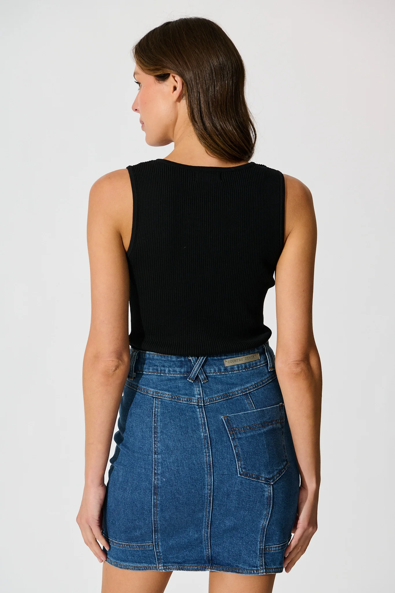 Sundae Denim Skirt in Dark Blue Wash - Image 3