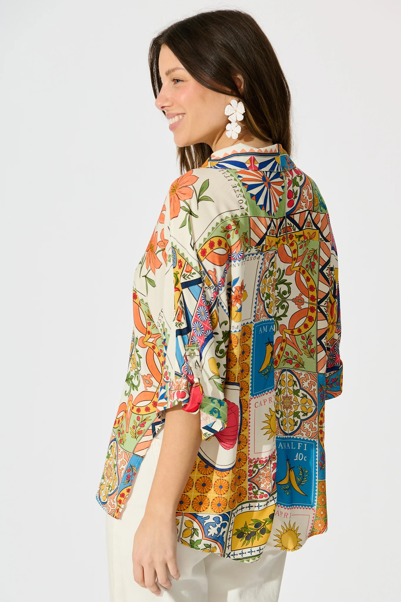 Sundial Shirt in Multi Tile Print - Image 9