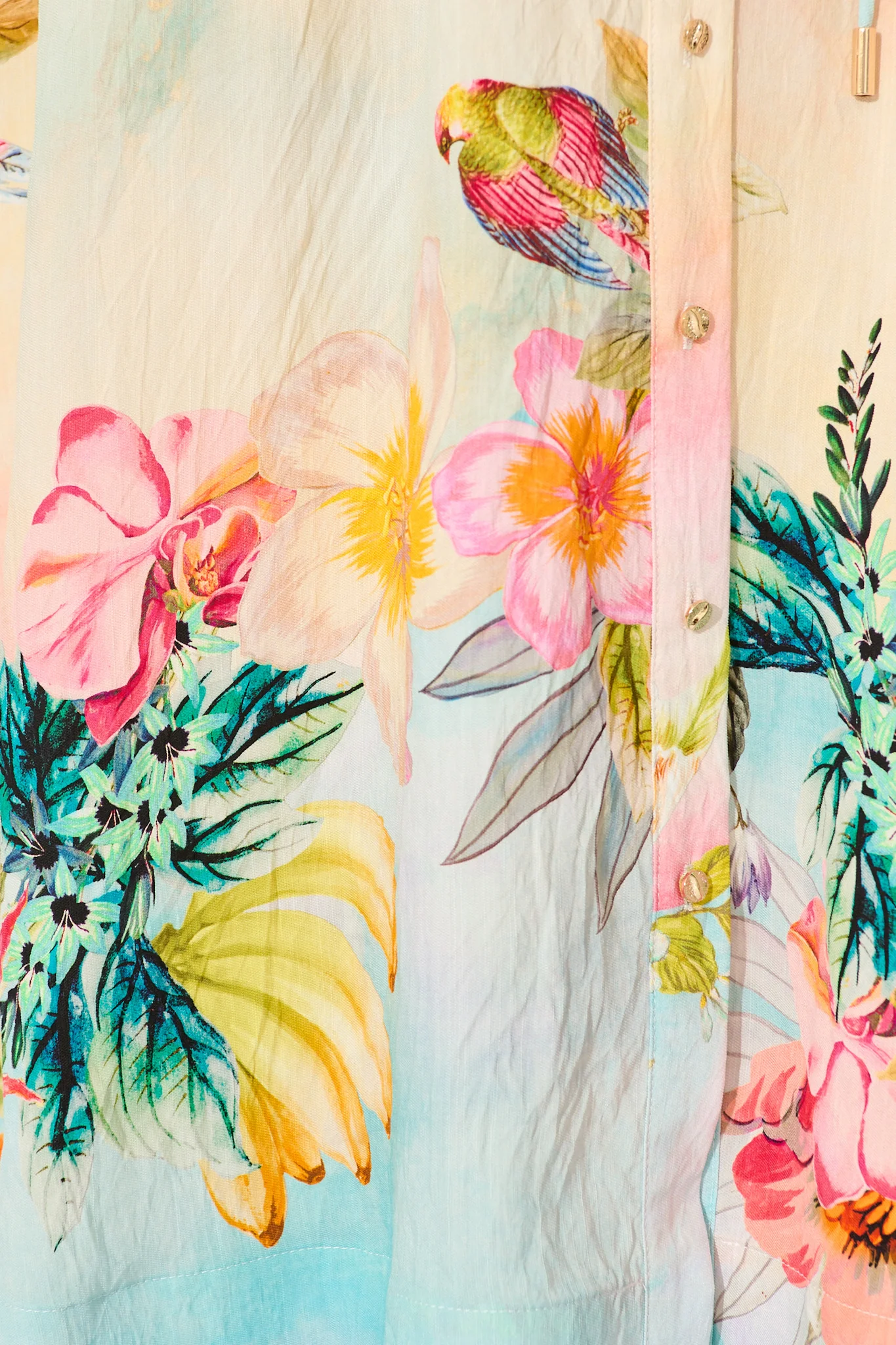 Sundrop Midi Shirt Dress in Multi Tropical Floral Print - Image 10