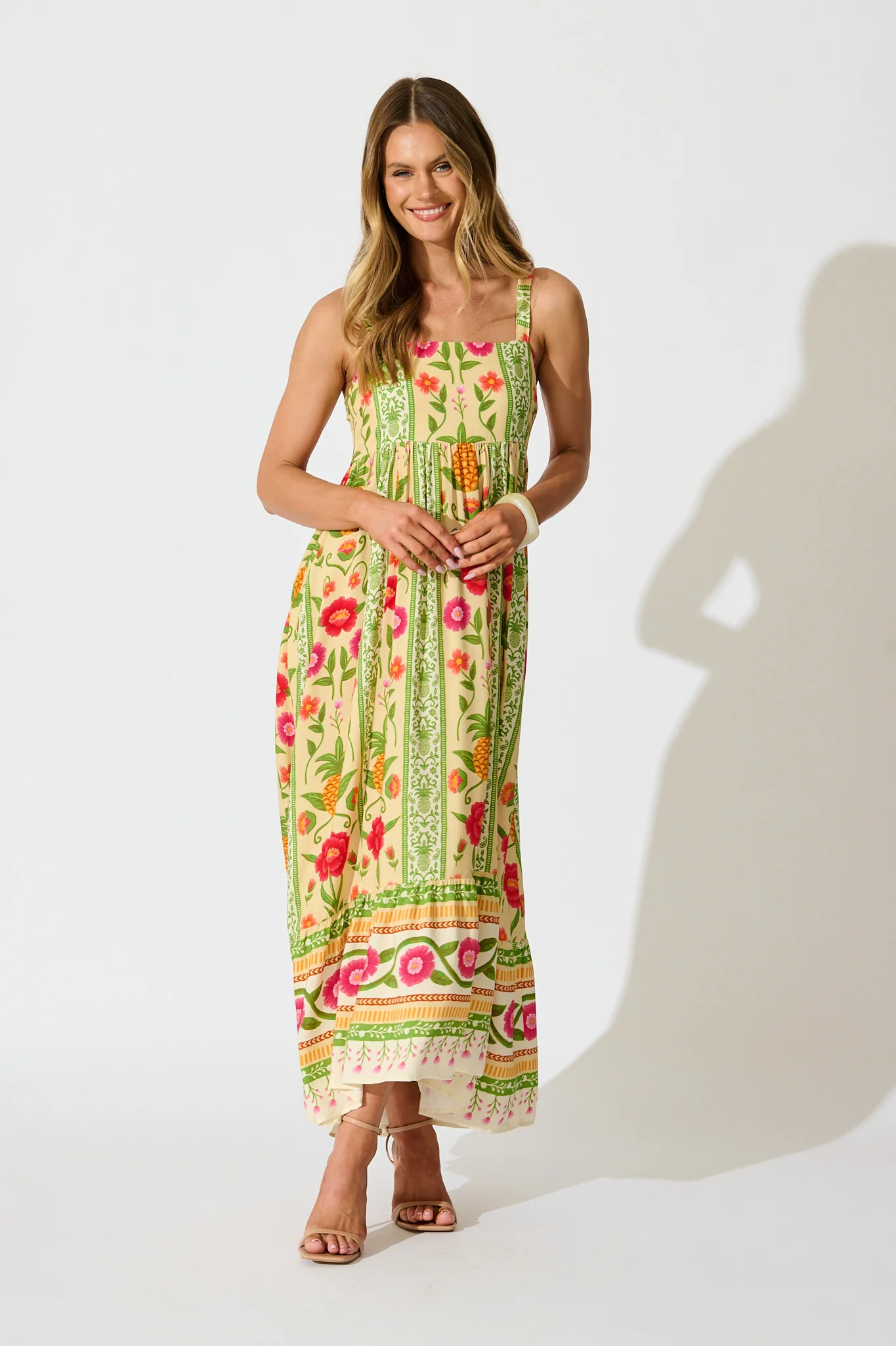SunKissed Midi Dress In Pineapple Print - Image 3