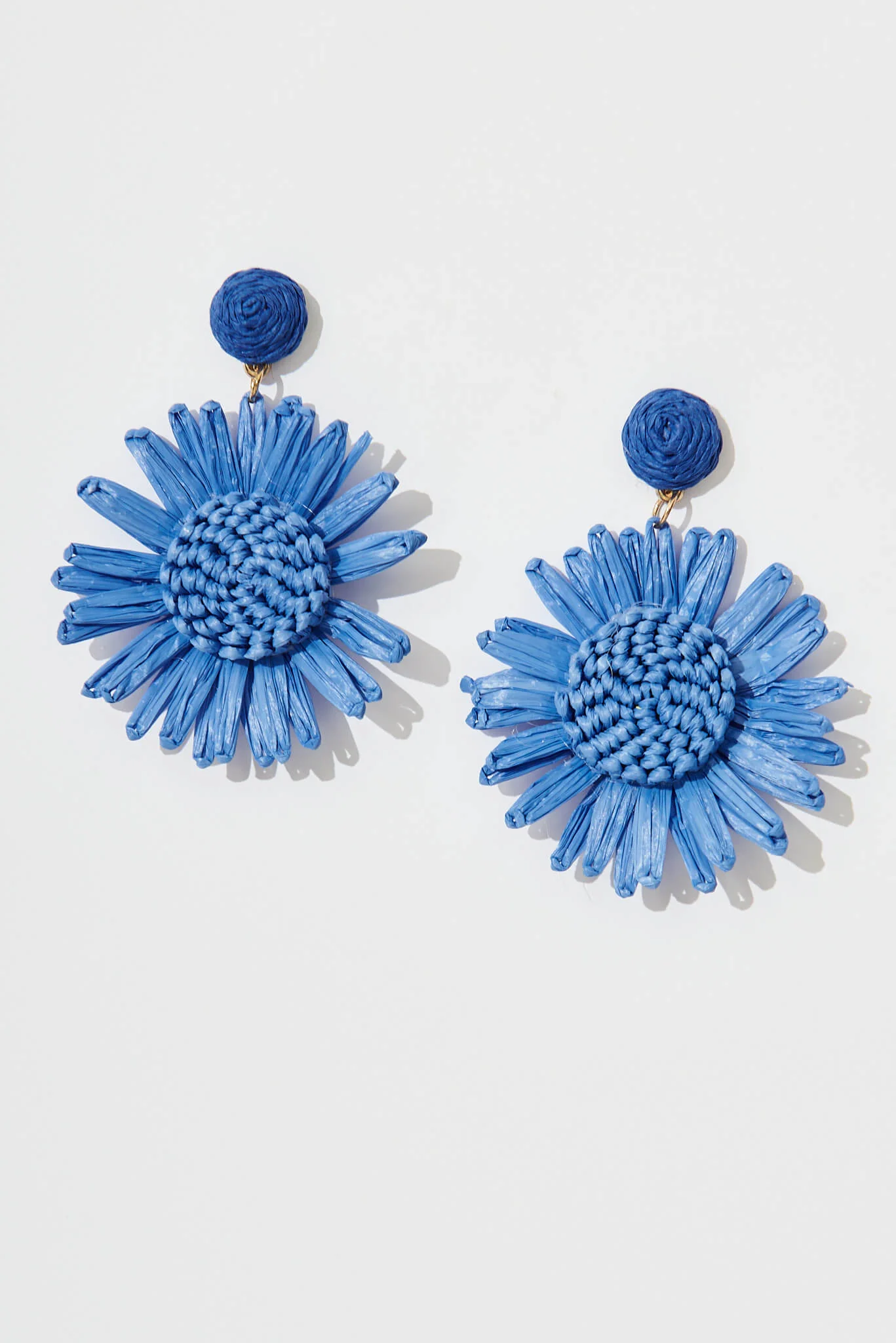 Sunlight Drop Earrings In Cobalt Blue Straw