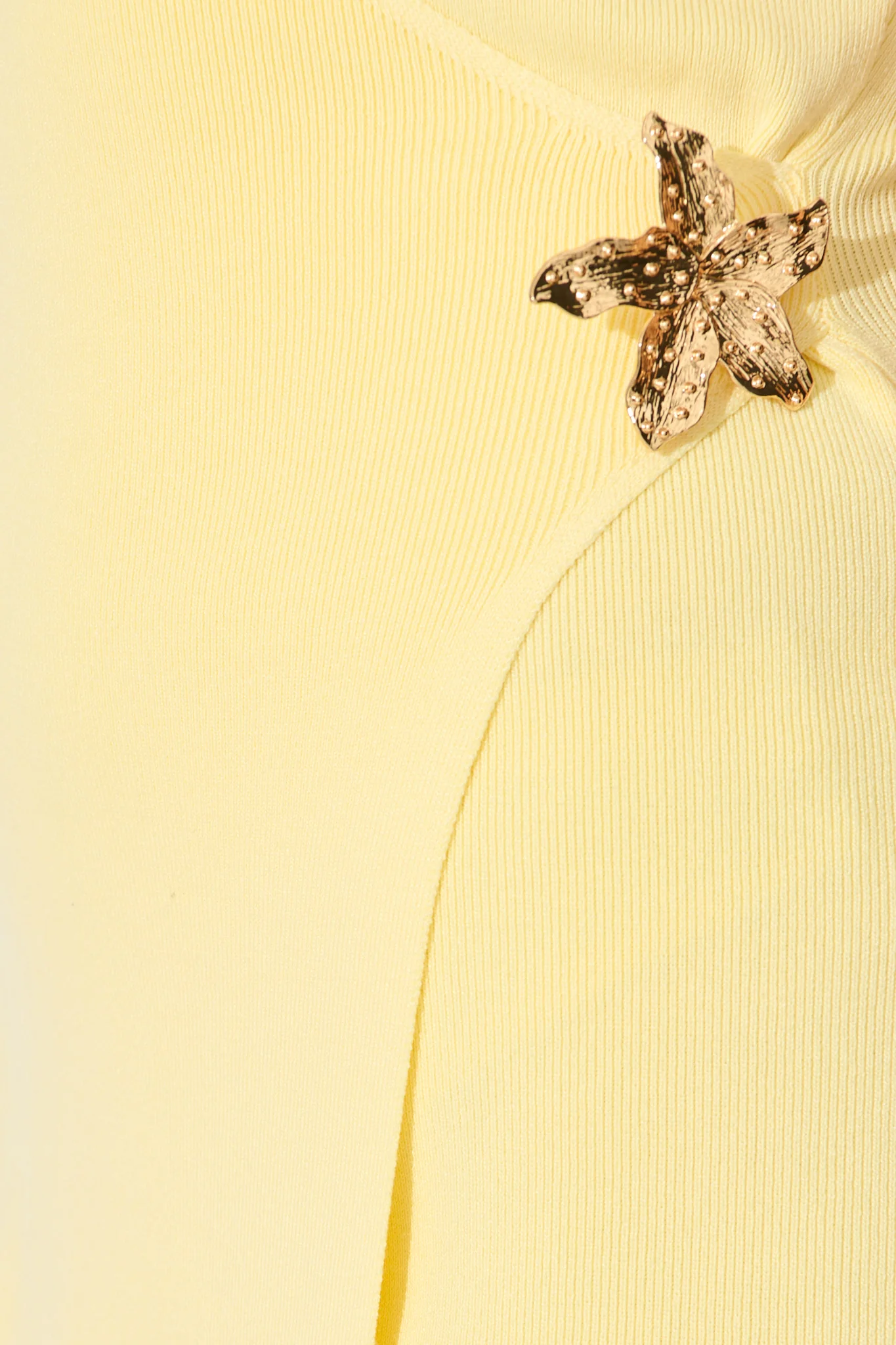Sunlit Knit Wrap Dress in Yellow - Image 9