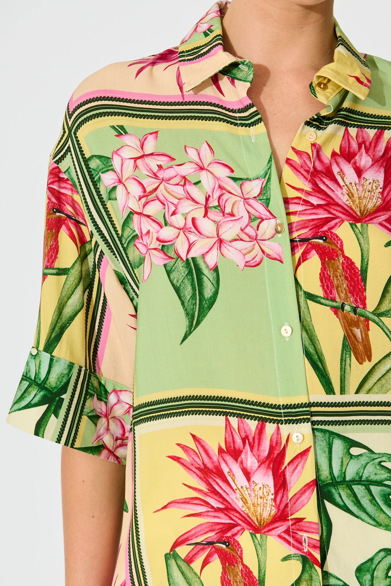 Sunriser Shirt in Yellow Multi Tile Print - Image 5