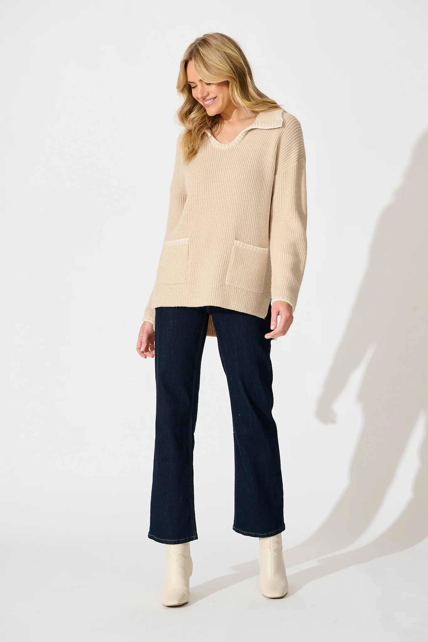Swanson Knit in Beige Wool Blend - Image 4