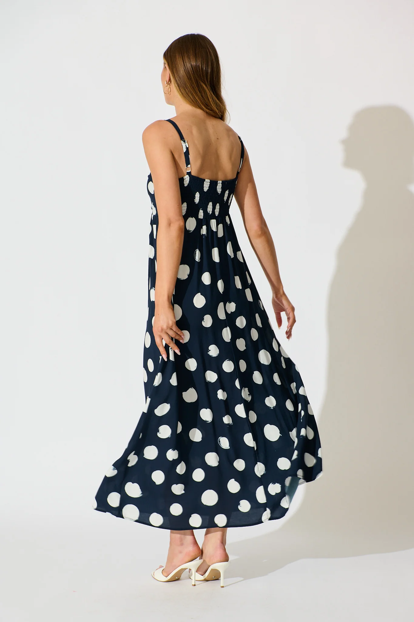 Sweet Spot Maxi Sundress in Navy with White Spot - Image 4