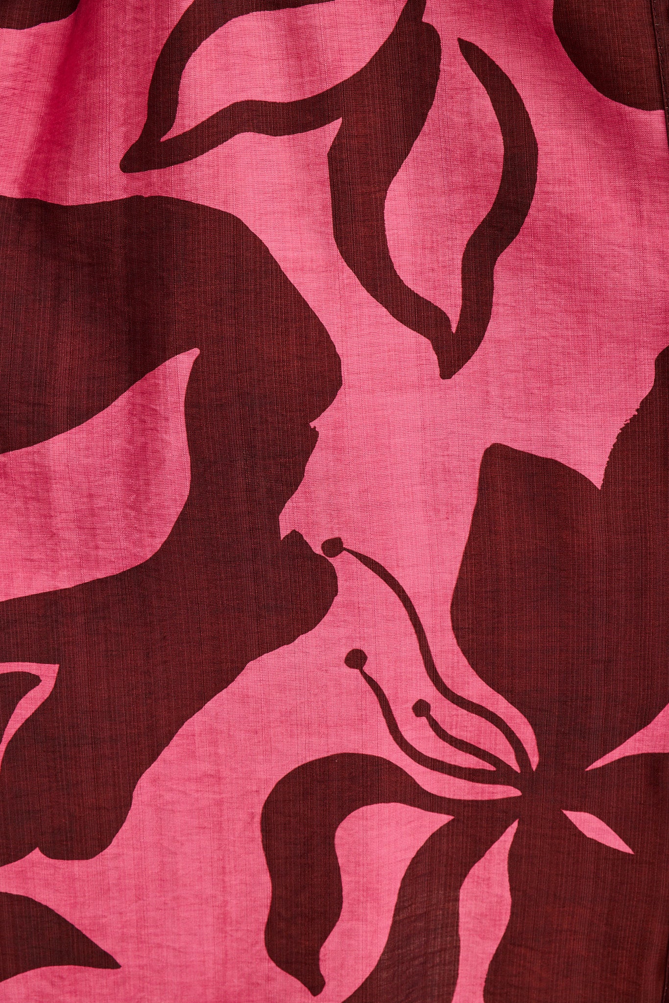 Sweet Talk Midi Shirt Dress in Wine with Pink Print - Image 6