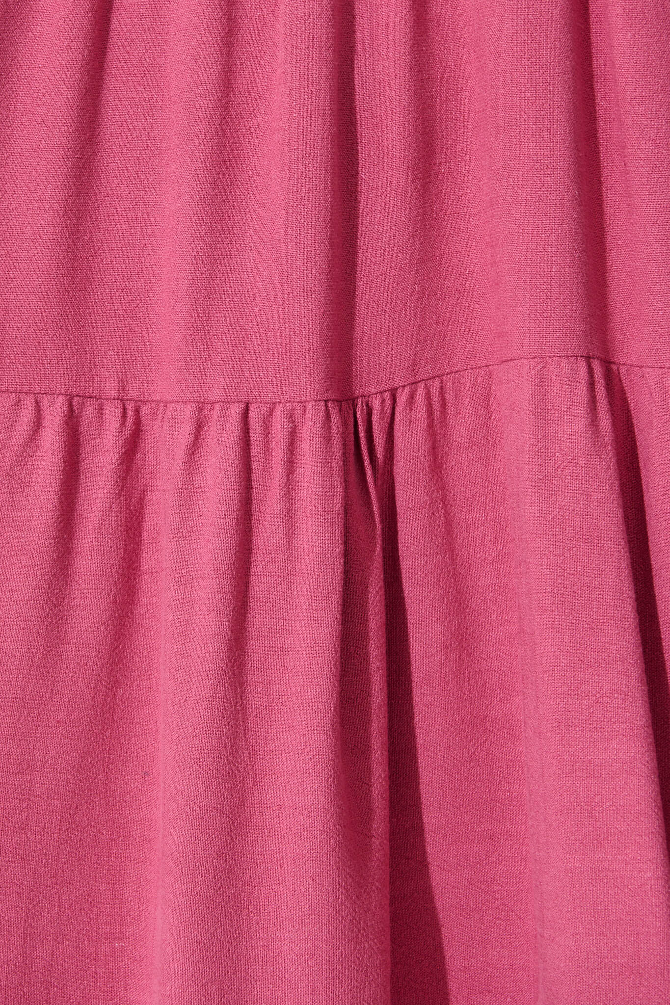 Tahiti Smock Dress In Deep Rose Linen Blend - Image 6