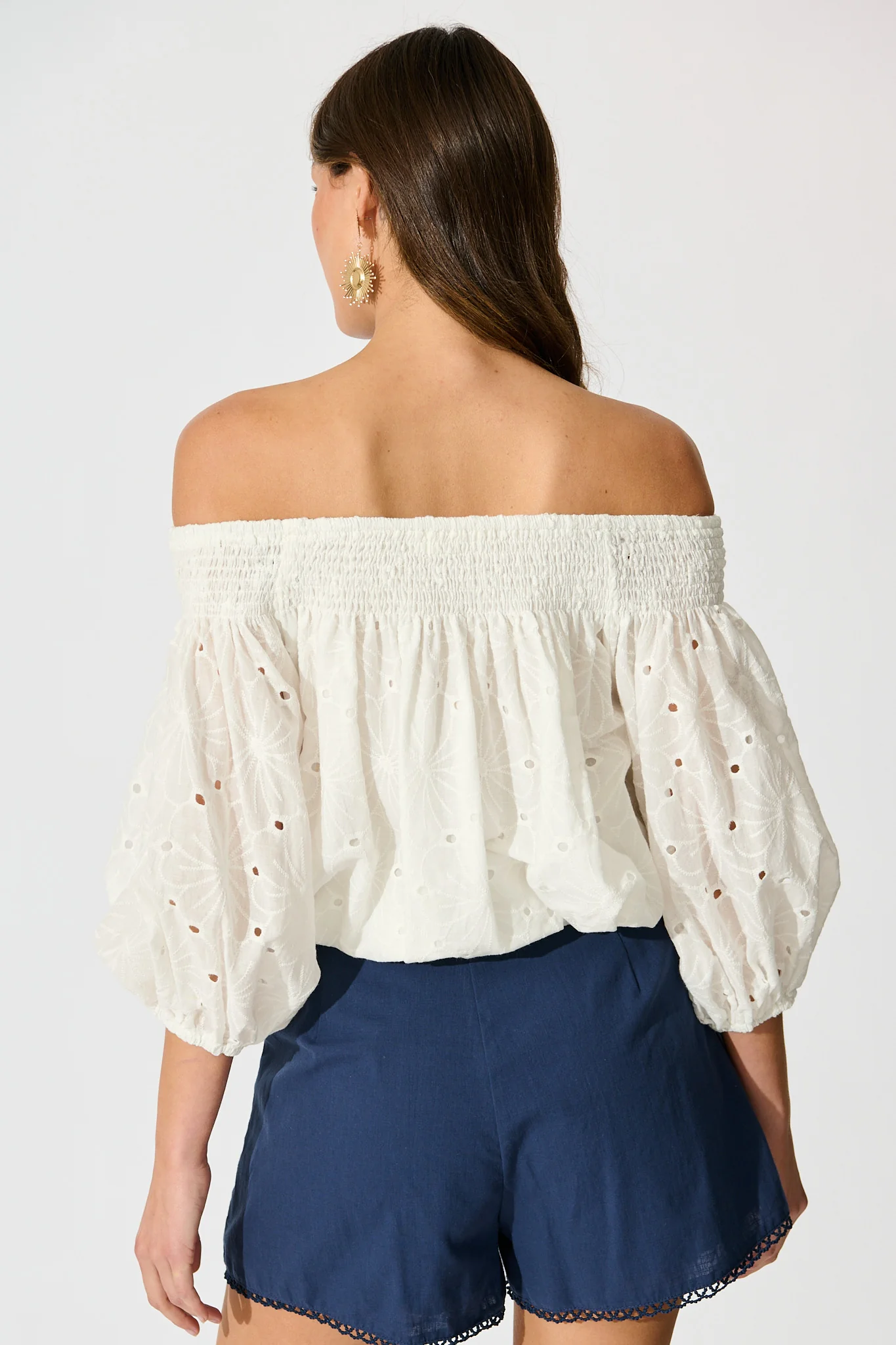 Tahlie Top in White Broderie Cotton - Image 3
