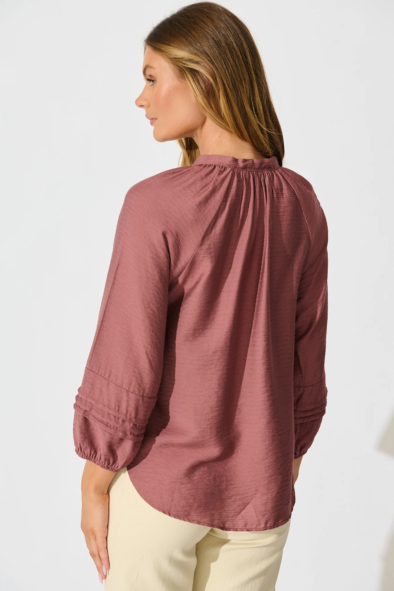 Taleena Top in Blush Linen Blend - Image 3