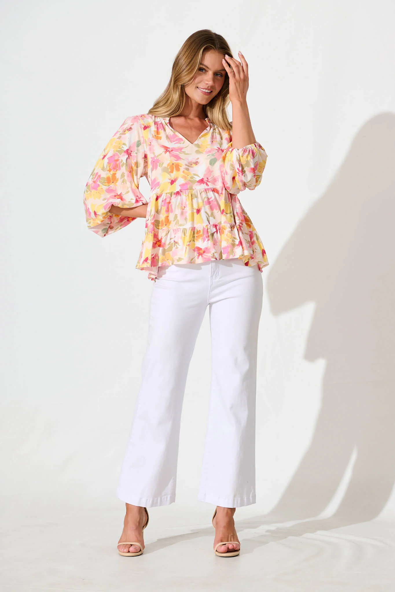 Talena Top in Multi Pink Floral - Image 4