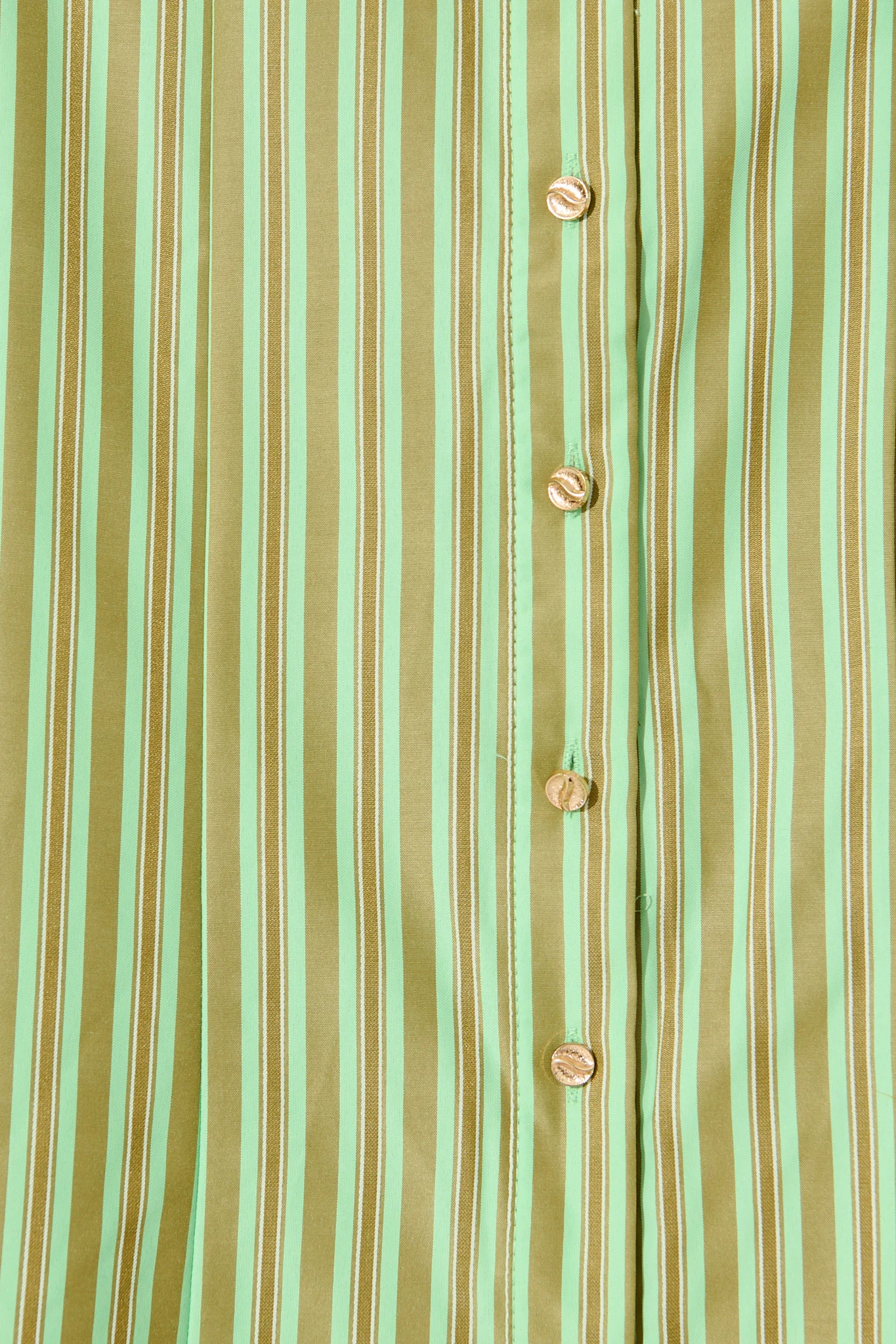 Tatiana Midi Shirt Dress in Green Stripe Cotton Blend - Image 6
