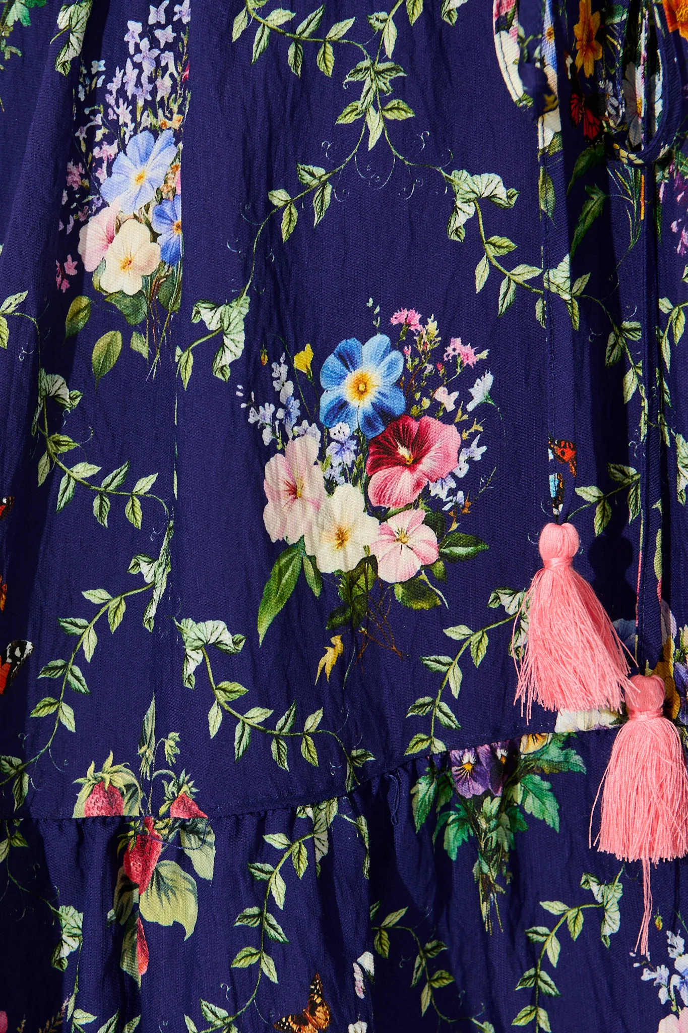Tenaya Dress in Navy with Multi Floral Boho Print - Image 6