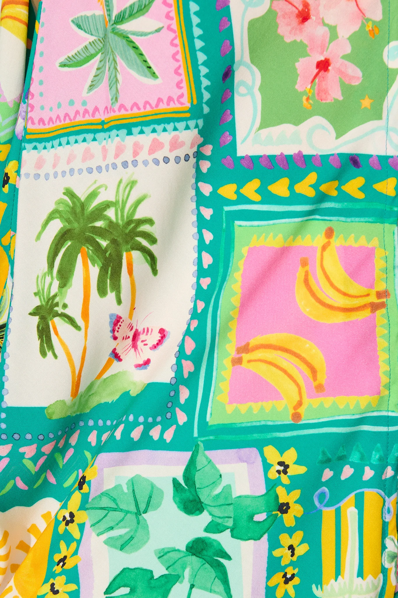 Tile Tropicana Top in Green with Multi Tile Print - Image 9