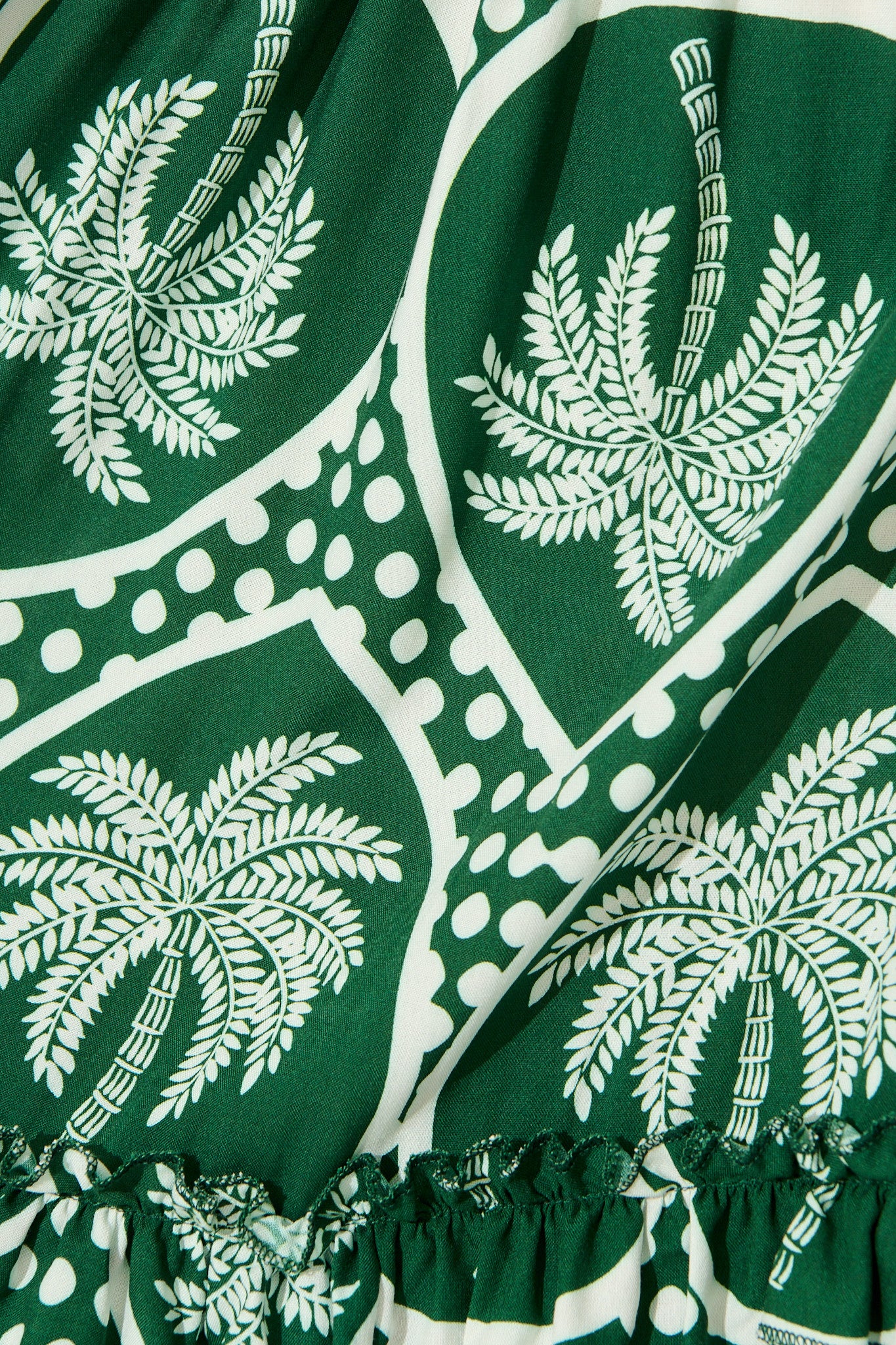 Tiley Dress in Green Palm Tree Tiles Print - Image 6