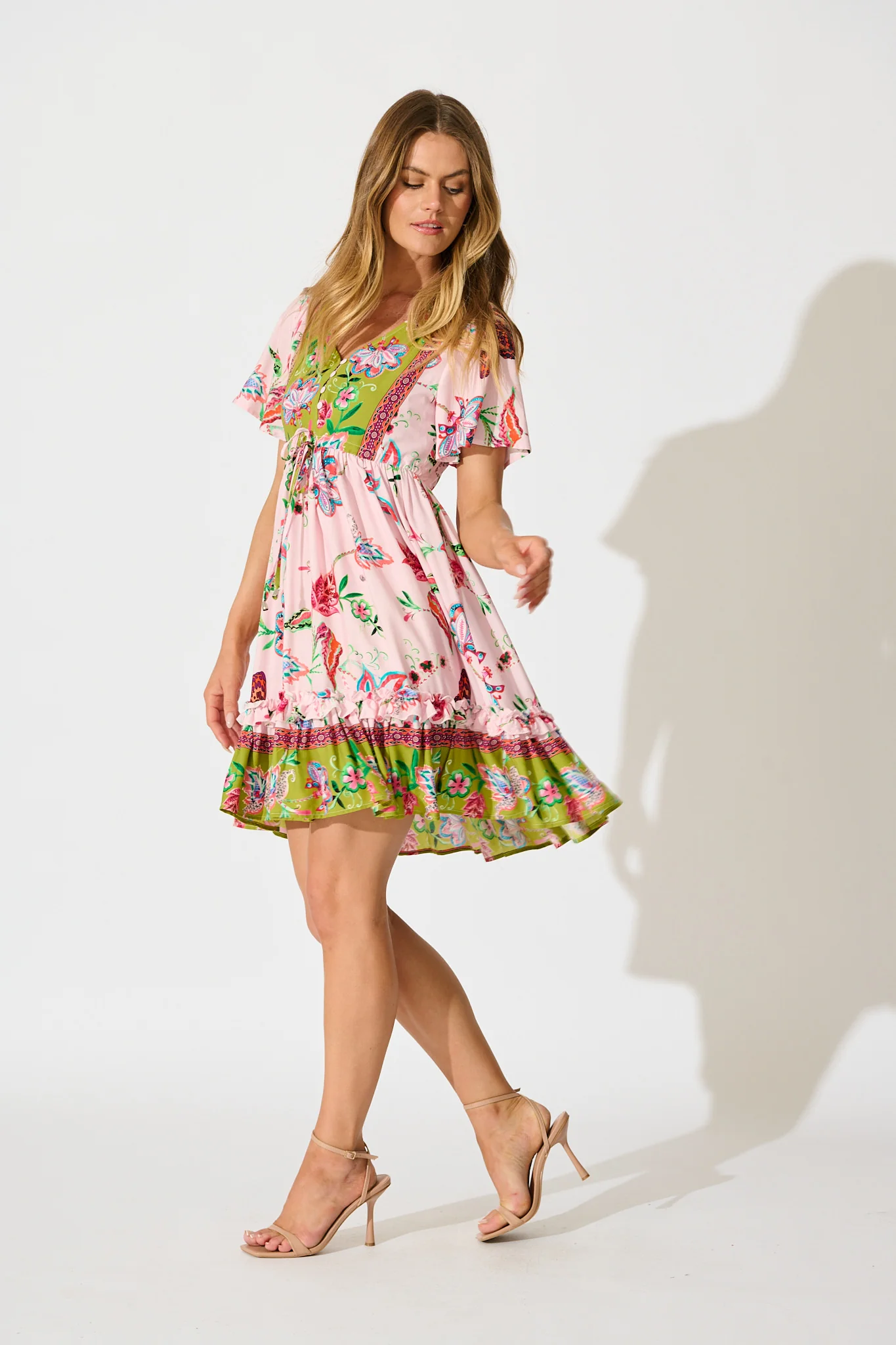 Tiley Dress in Pink Multi Boho Print - Image 3