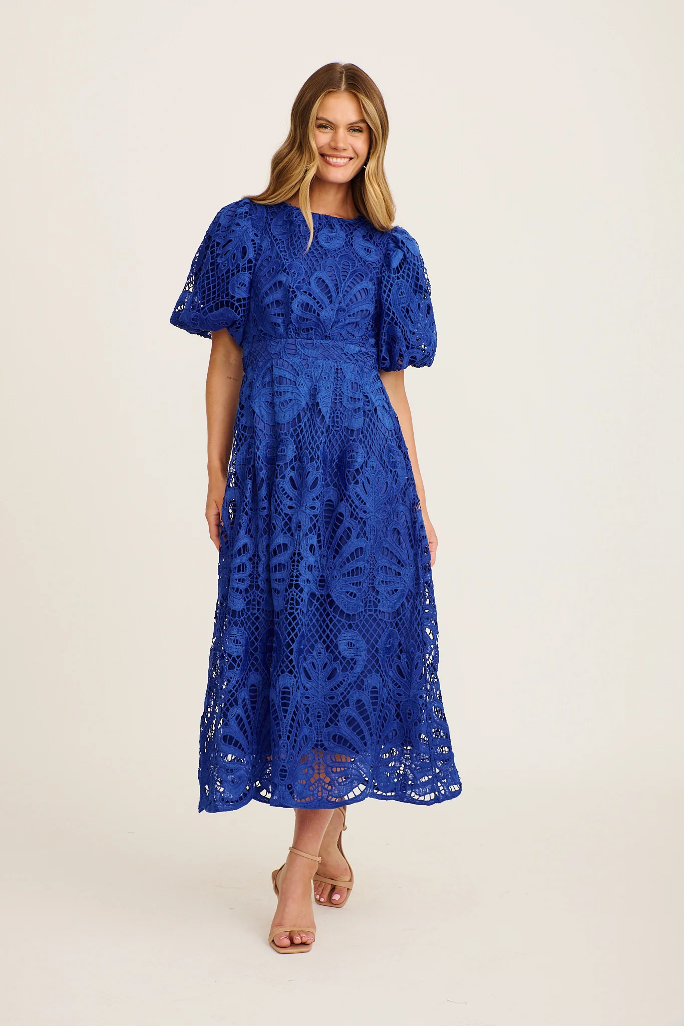 Tillie Lace Maxi Dress In Cobalt
