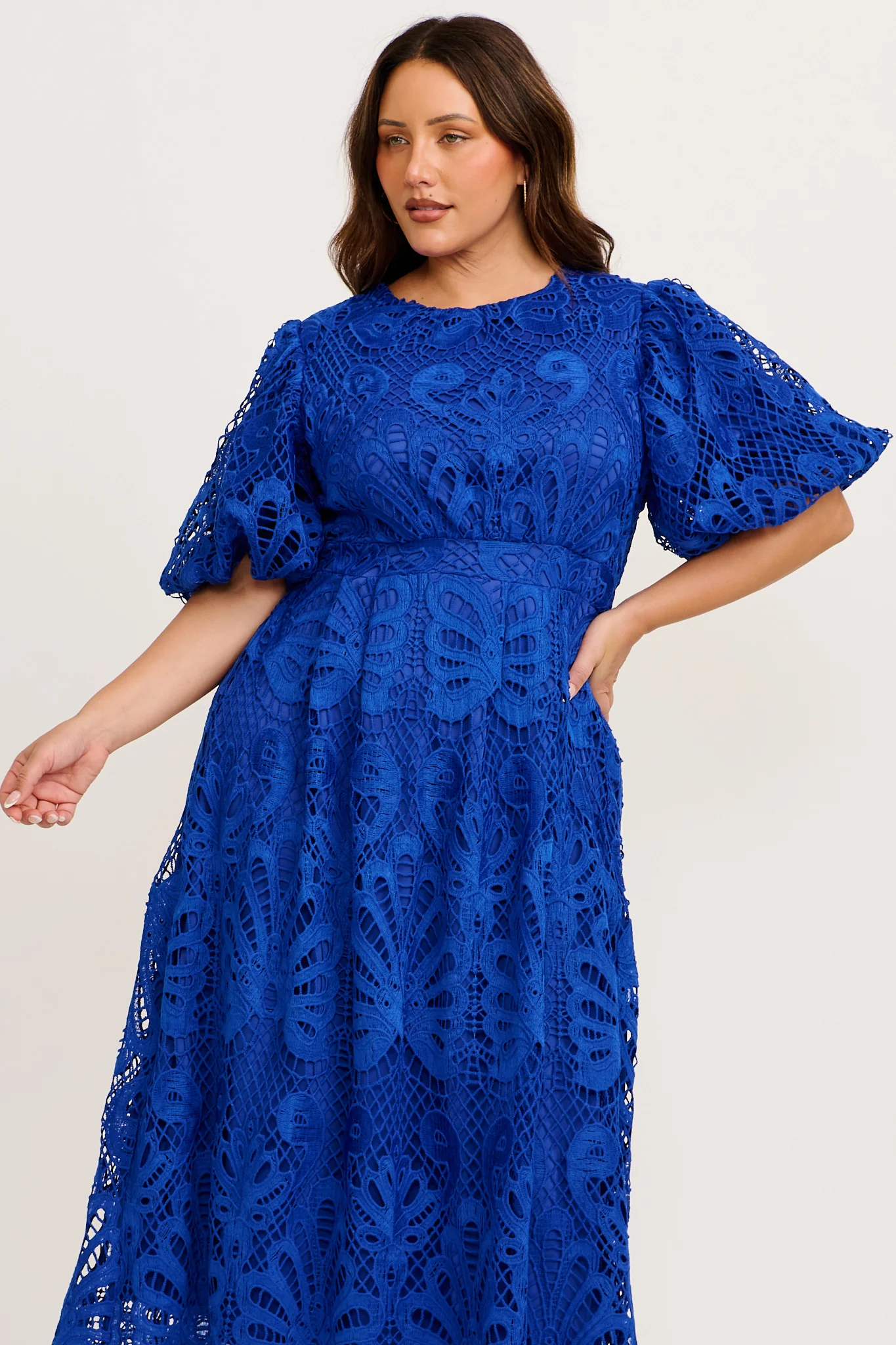 Tillie Lace Maxi Dress In Cobalt - Image 3