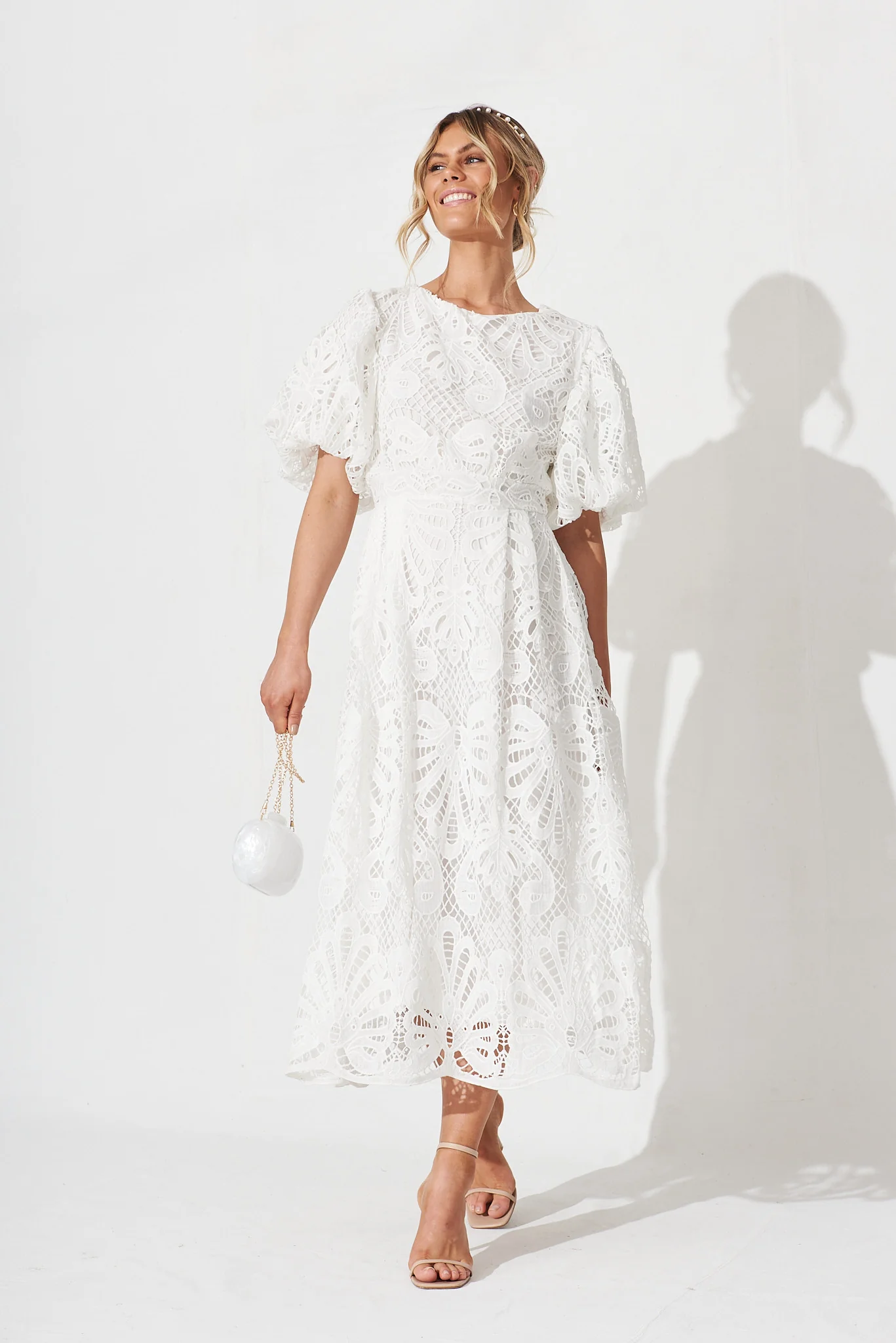 Tillie Lace Maxi Dress In White