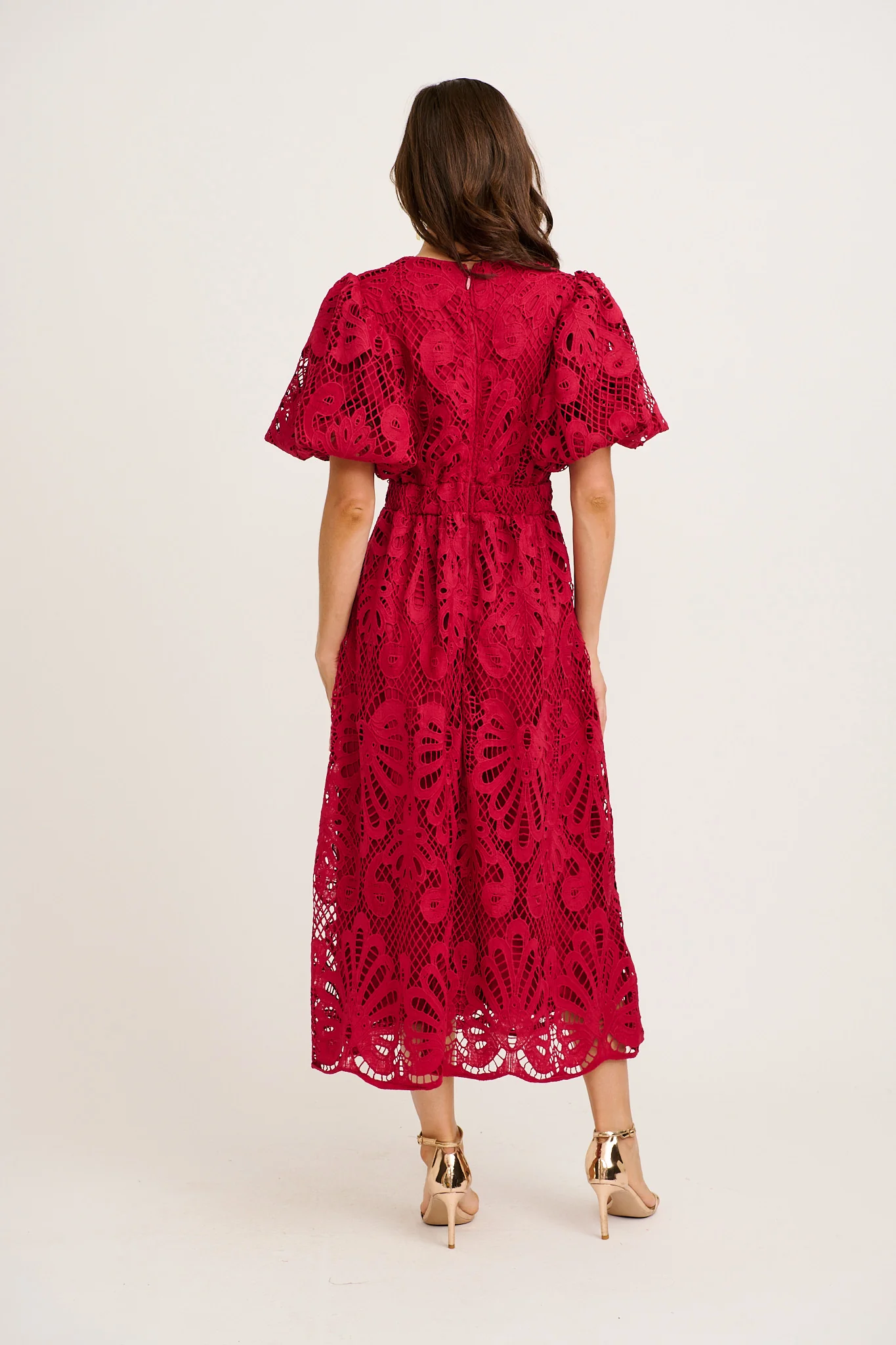 Tillie Lace Maxi Dress In Wine - Image 4