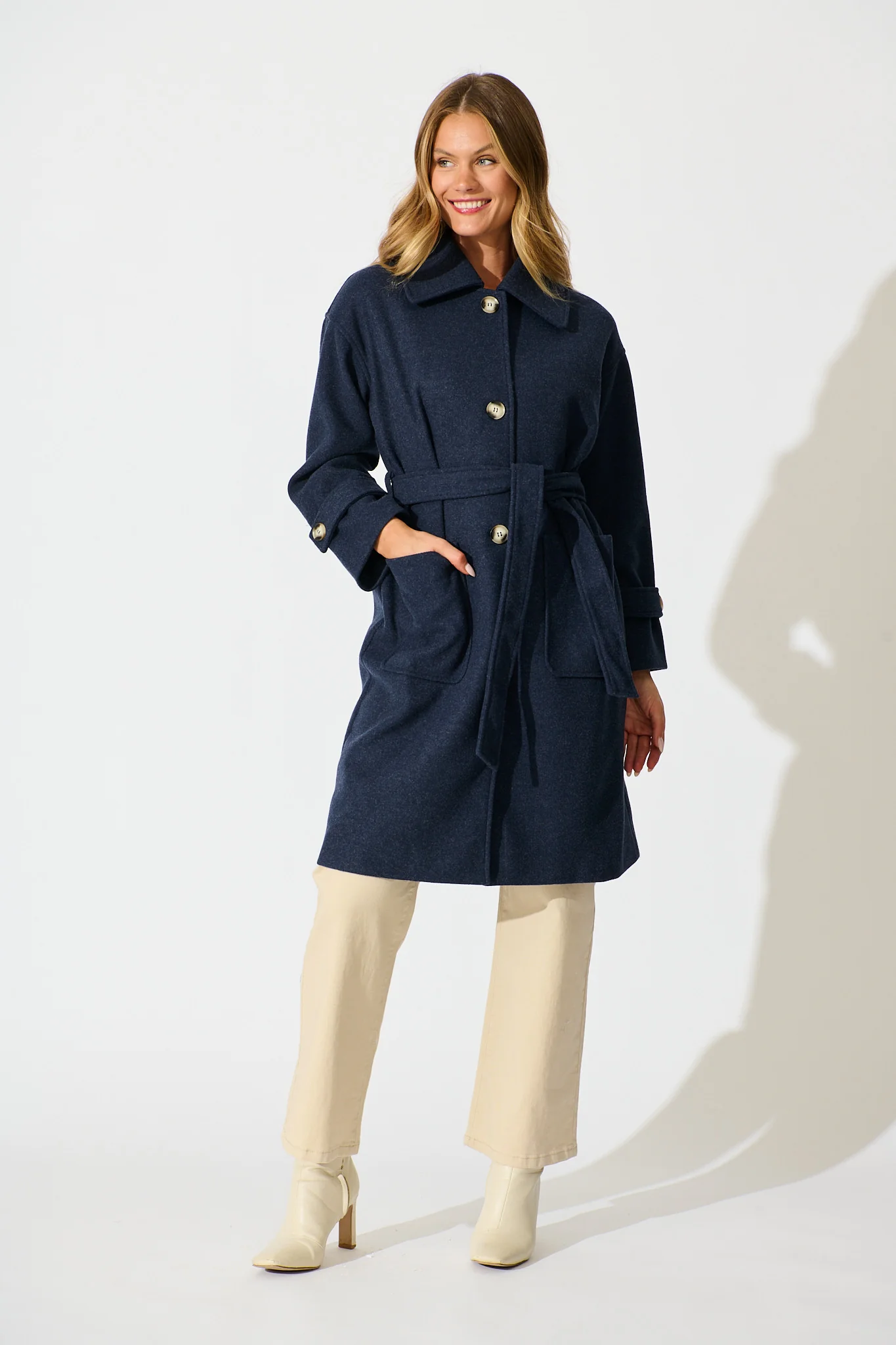 Timeless Touch Coat in Navy - Image 3