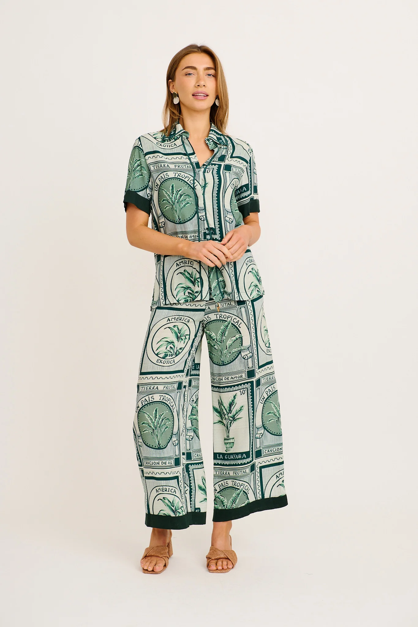 To Be Seen Shirt in Green Tiles Print - Image 5