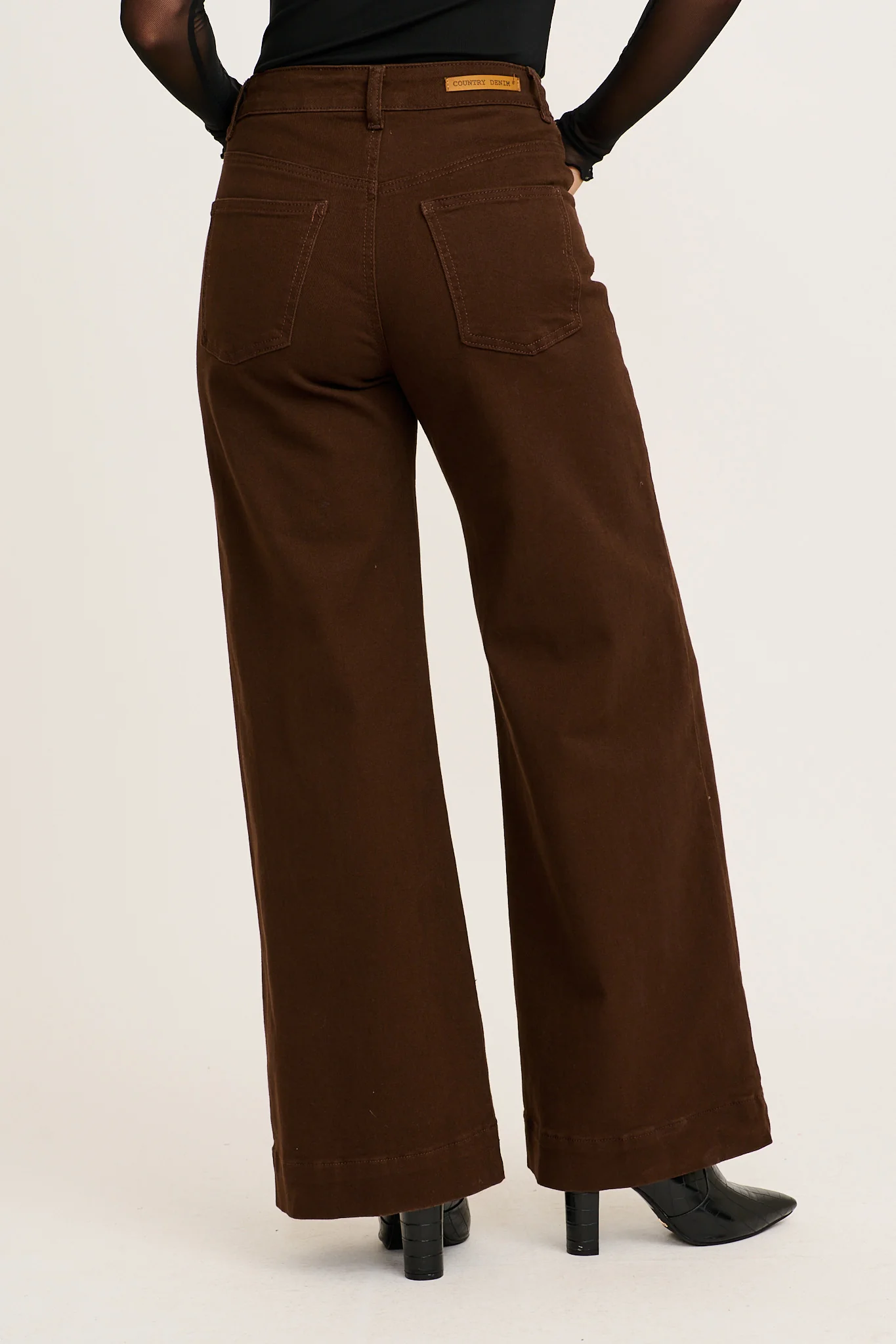 Torin High Rise Wide Leg Jean in Chocolate Denim - Image 3